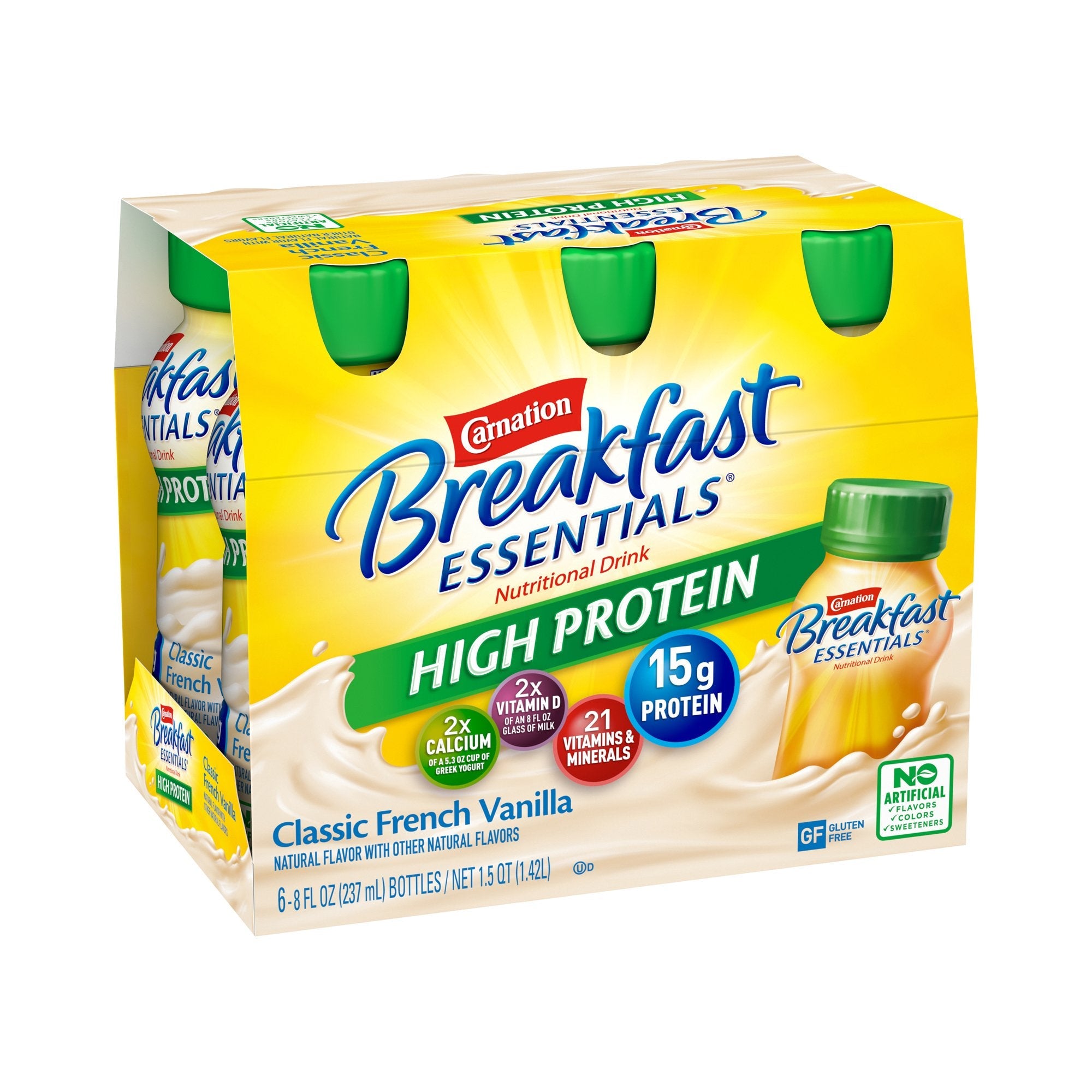 Carnation Breakfast Essentials® High Protein Vanilla Nutritional Drink, 8-ounce bottle (6 Units)