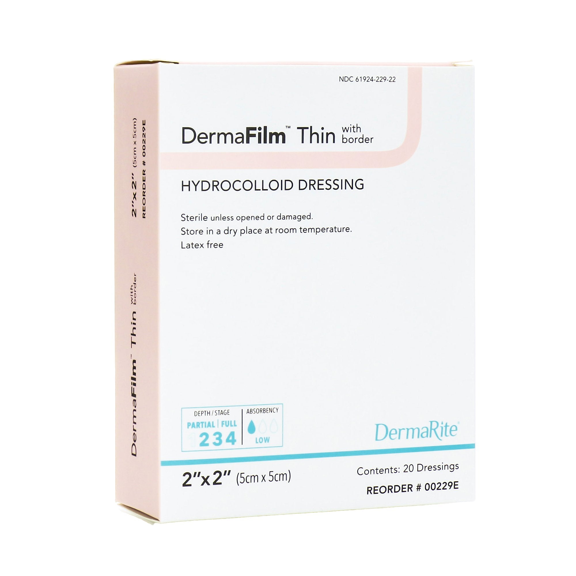 DermaFilm® Hydrocolloid Dressing, 2 x 2 Inch