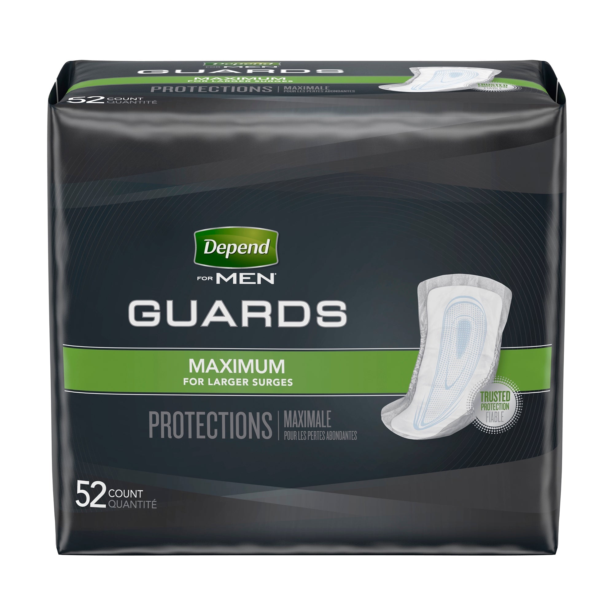 Depend Guards for Men: Maximum Absorbency Incontinence Pads, 12" - 52 Pack