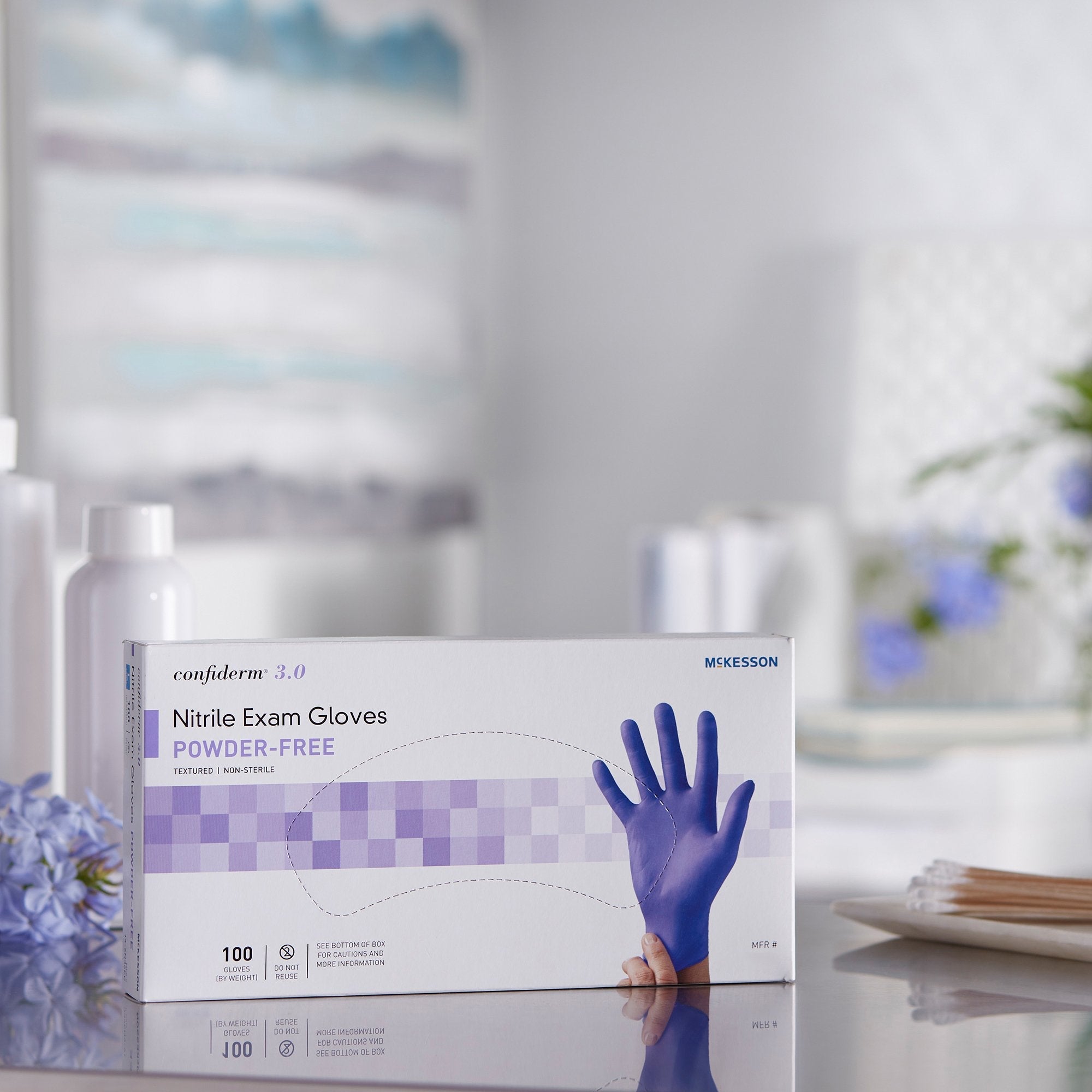 McKesson Confiderm® 4.5C Nitrile Exam Gloves, Medium, Blue - Quality Protection