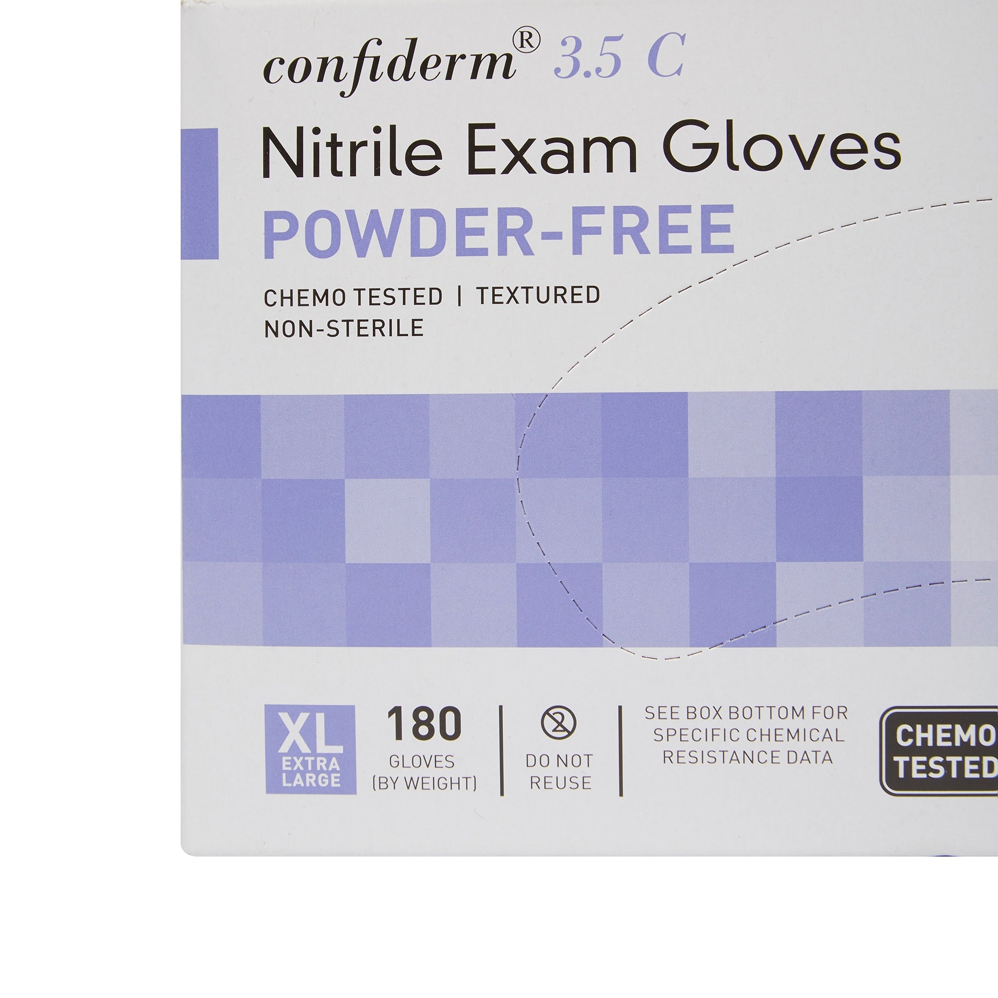 McKesson Confiderm 3.5C Nitrile Exam Gloves XL, Blue - Chemo Rated (180ct)