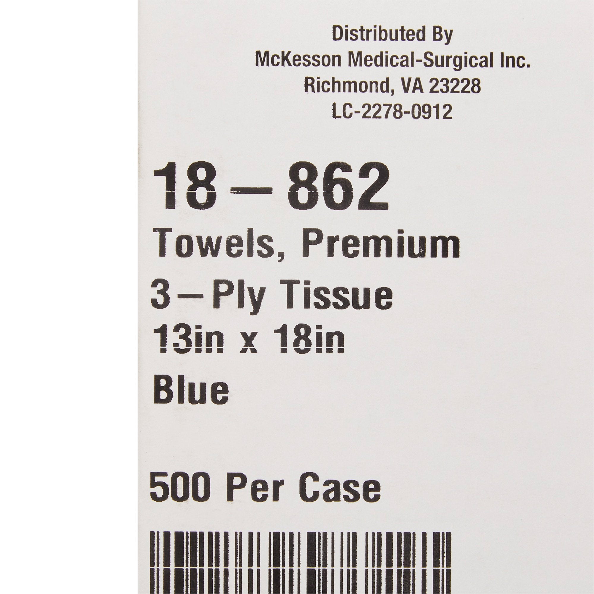 McKesson Nonsterile Blue Procedure Towel, 13 x 18 Inch (500 Units)