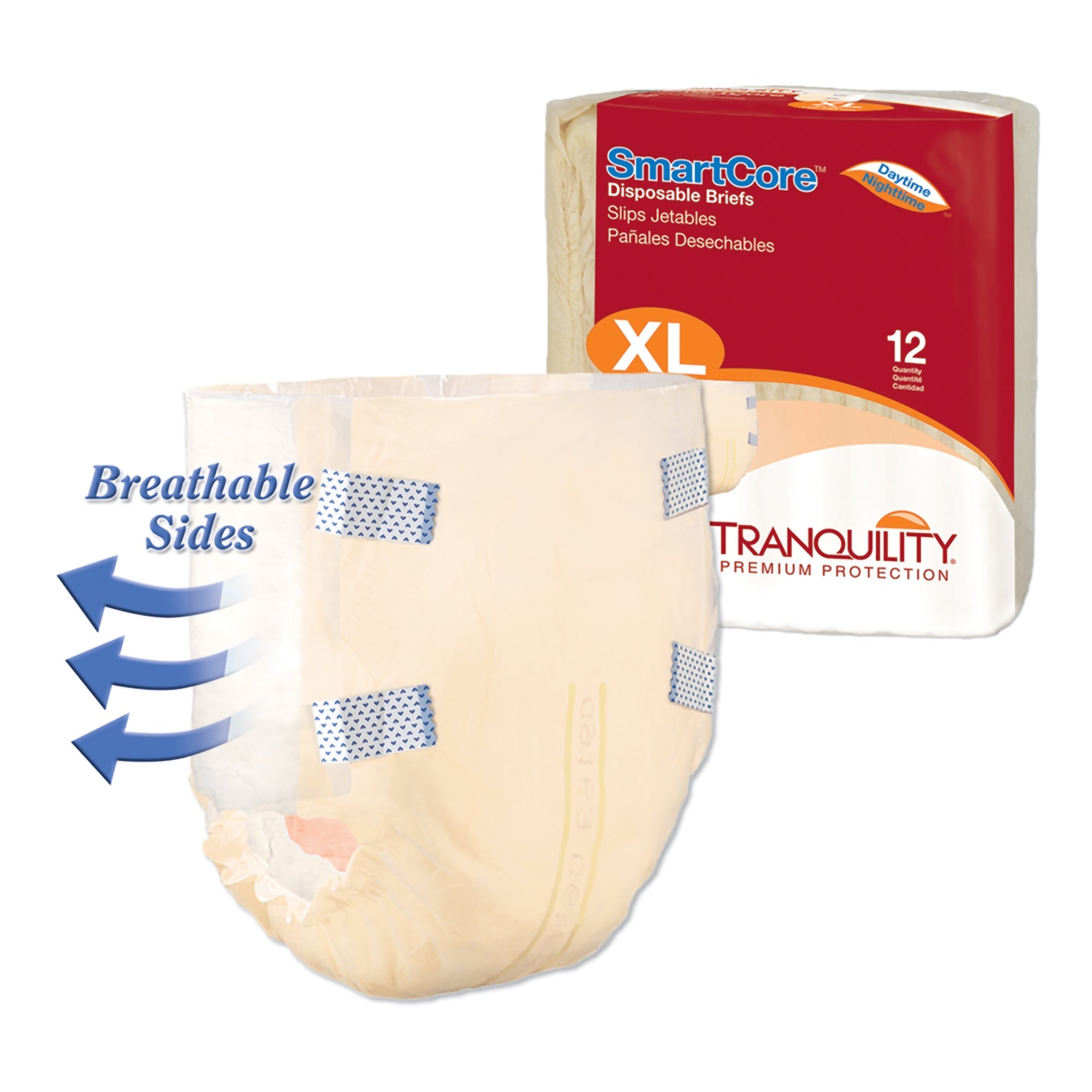 Tranquility SmartCore™ XL Incontinence Briefs - Maximum Absorbency (12 Pack)