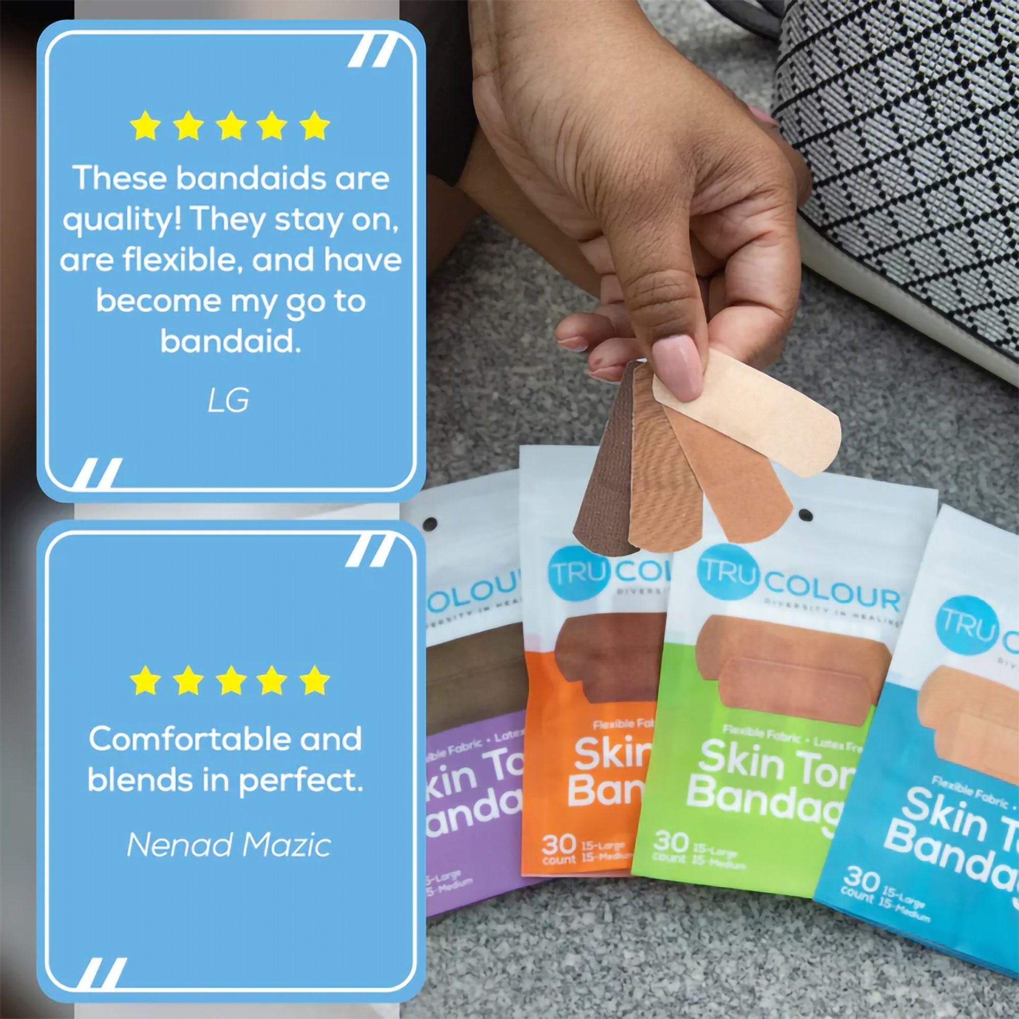 TruColour® Beige / Olive / Brown / Dark Brown Adhesive Strip, 1 x 3 Inch (120 Units)