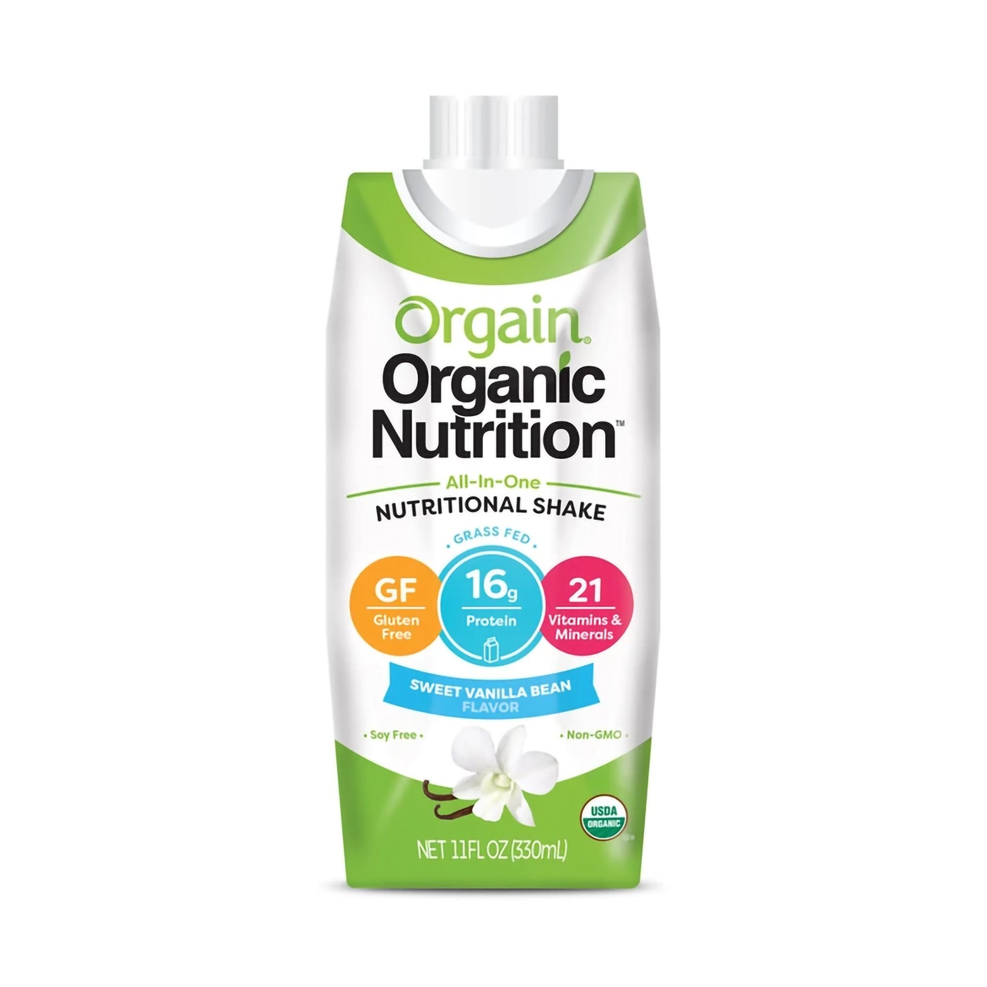 Orgain® Organic Nutrition™ Vanilla Nutritional Shake, 11-ounce carton (4 Units)