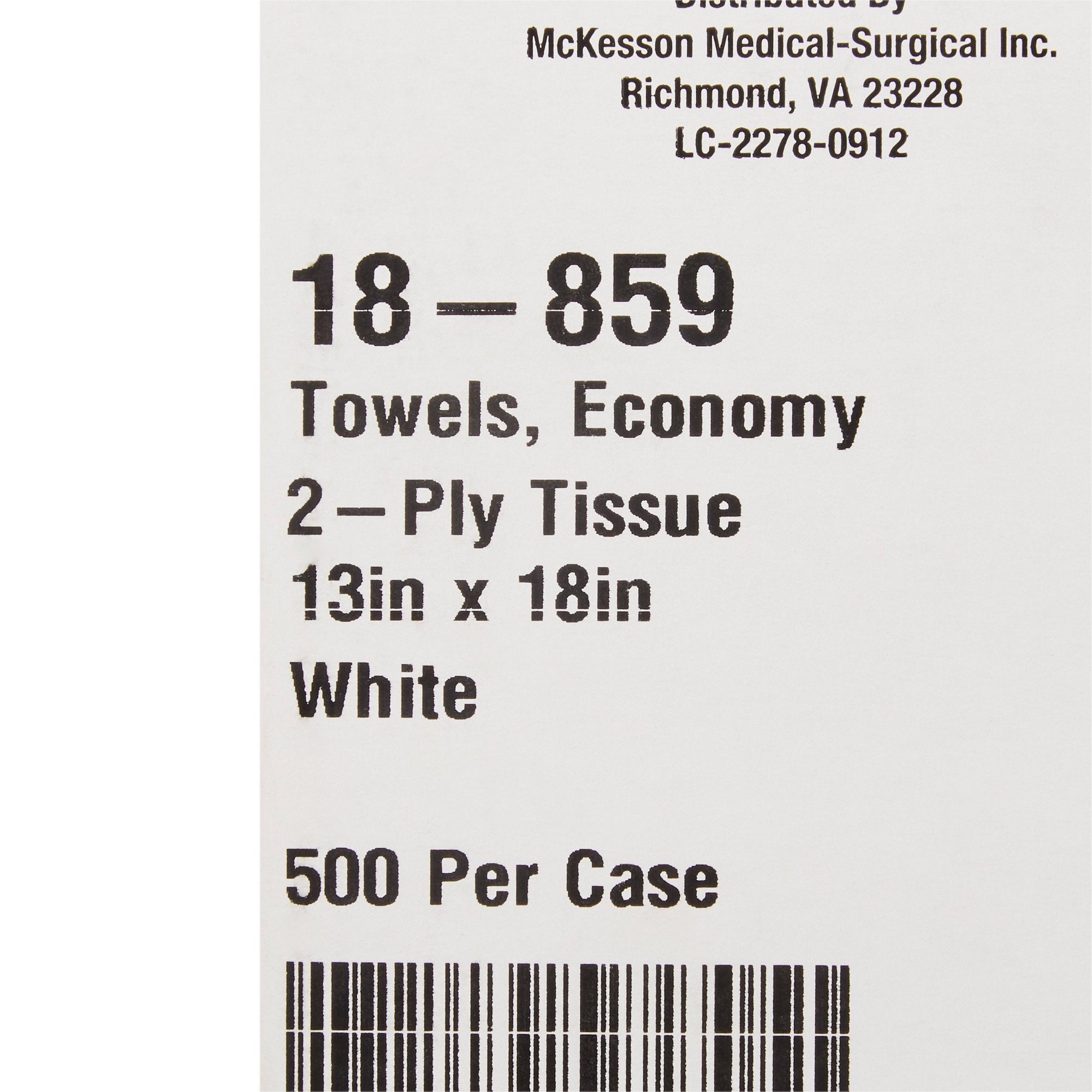McKesson Economy Nonsterile White Procedure Towel, 13 x 18 Inch (500 Units)