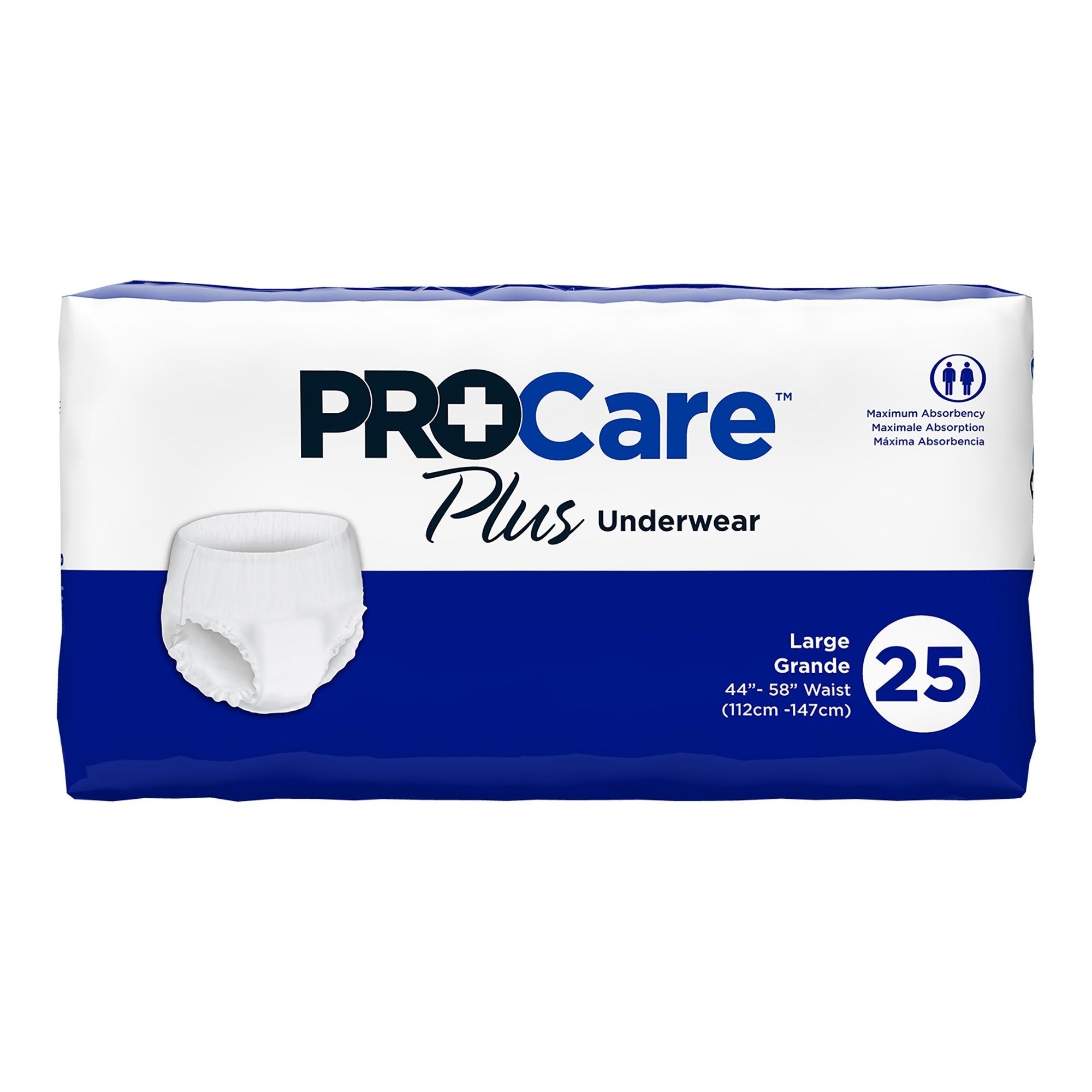 ProCare Plus Large Protective Underwear - Moderate Absorbency, 25-Pack