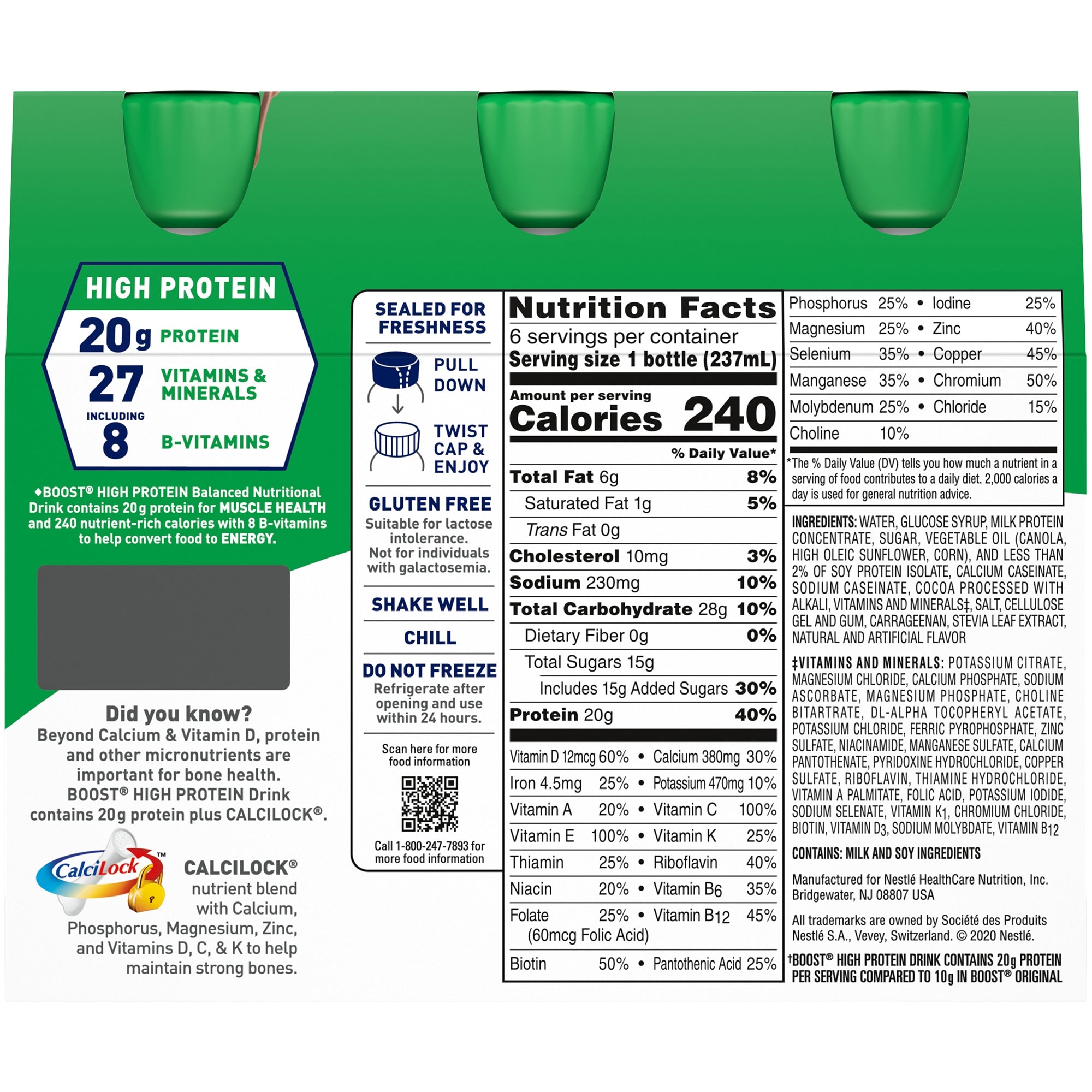 Boost High Protein Chocolate Nutritional Drink, 8oz - Muscle & Energy