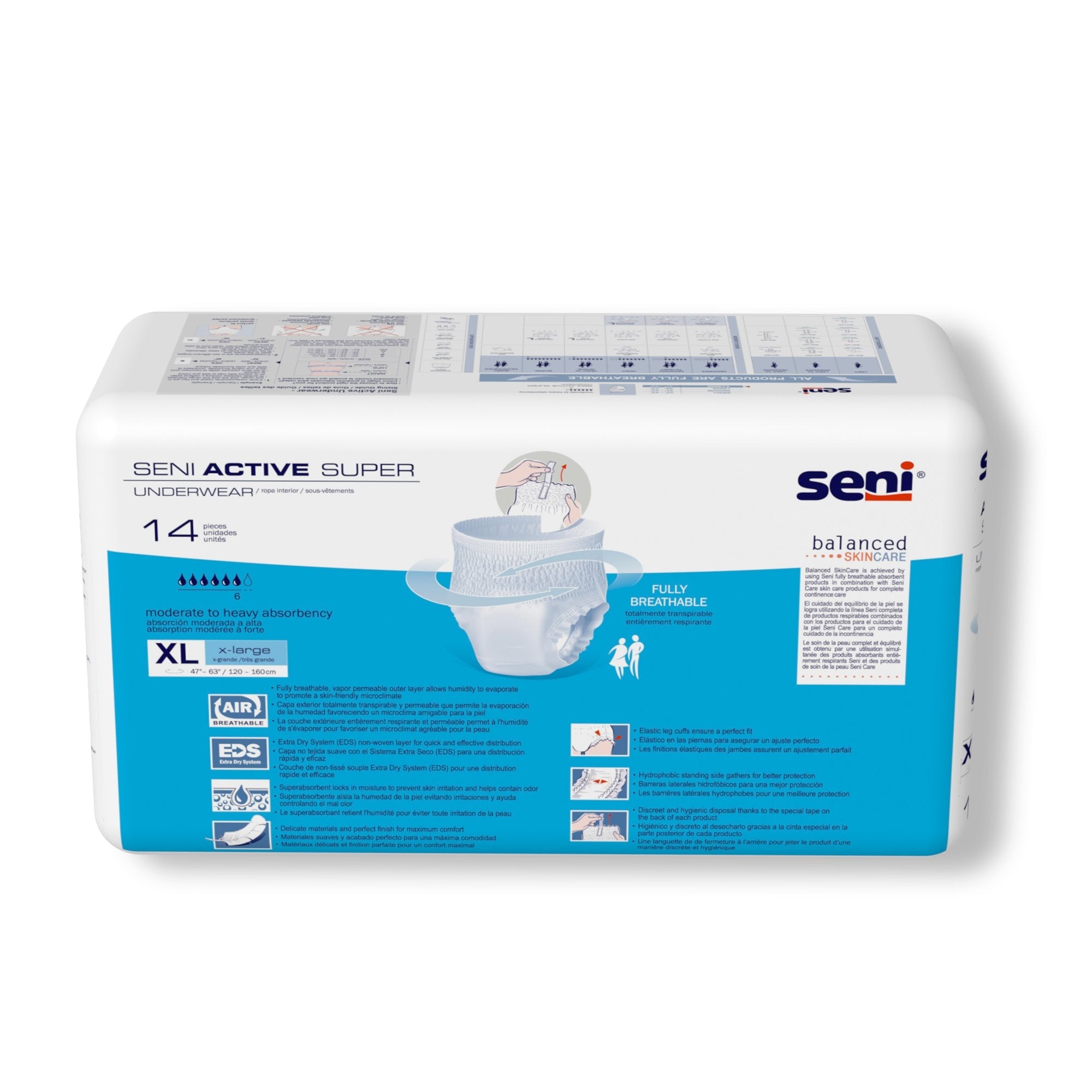 Seni® Active Super Moderate to Heavy Absorbent Underwear, Extra Large (14 Units)