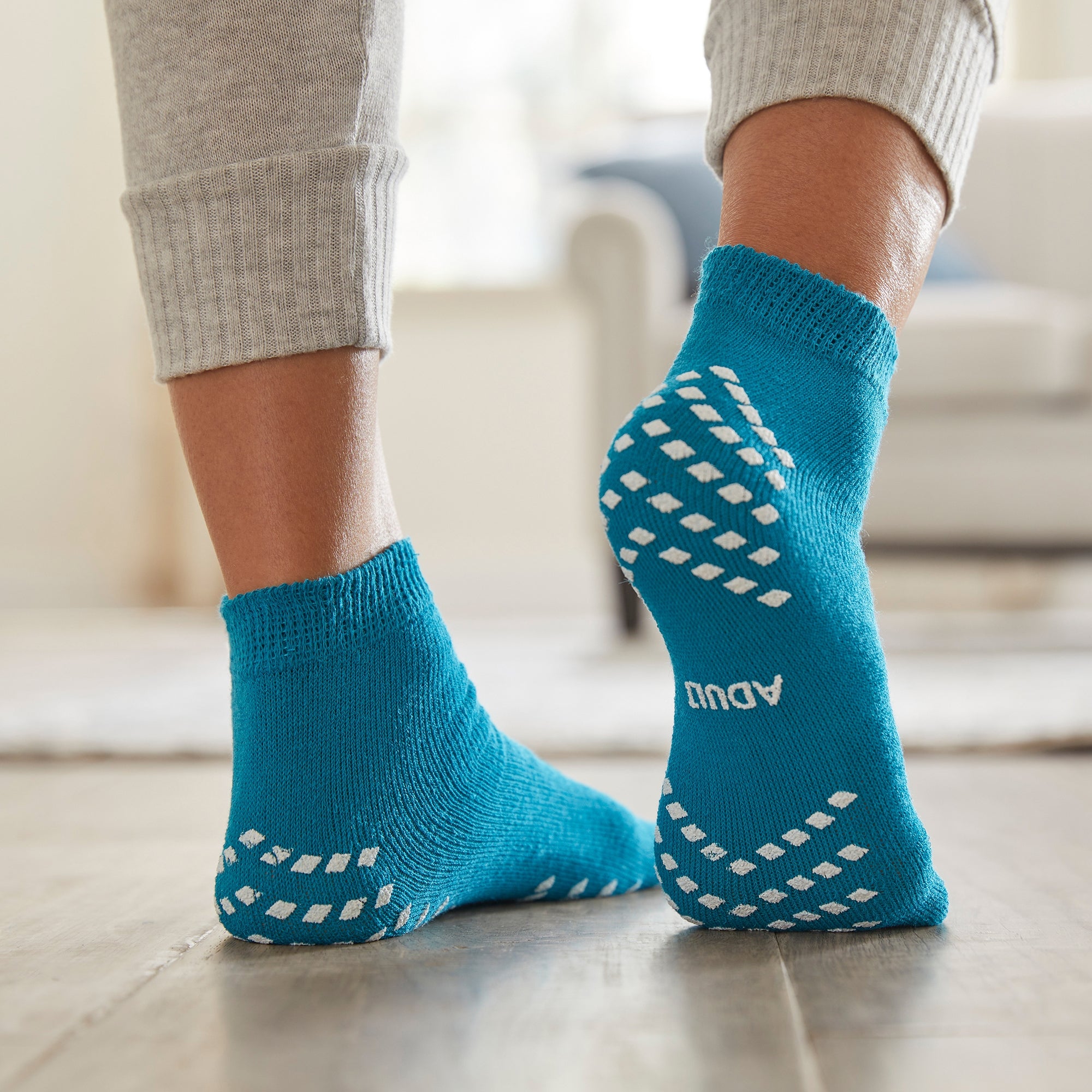 Slipper Socks McKesson Unisex Adult Large Single Tread Single Patient Use Teal - image 9