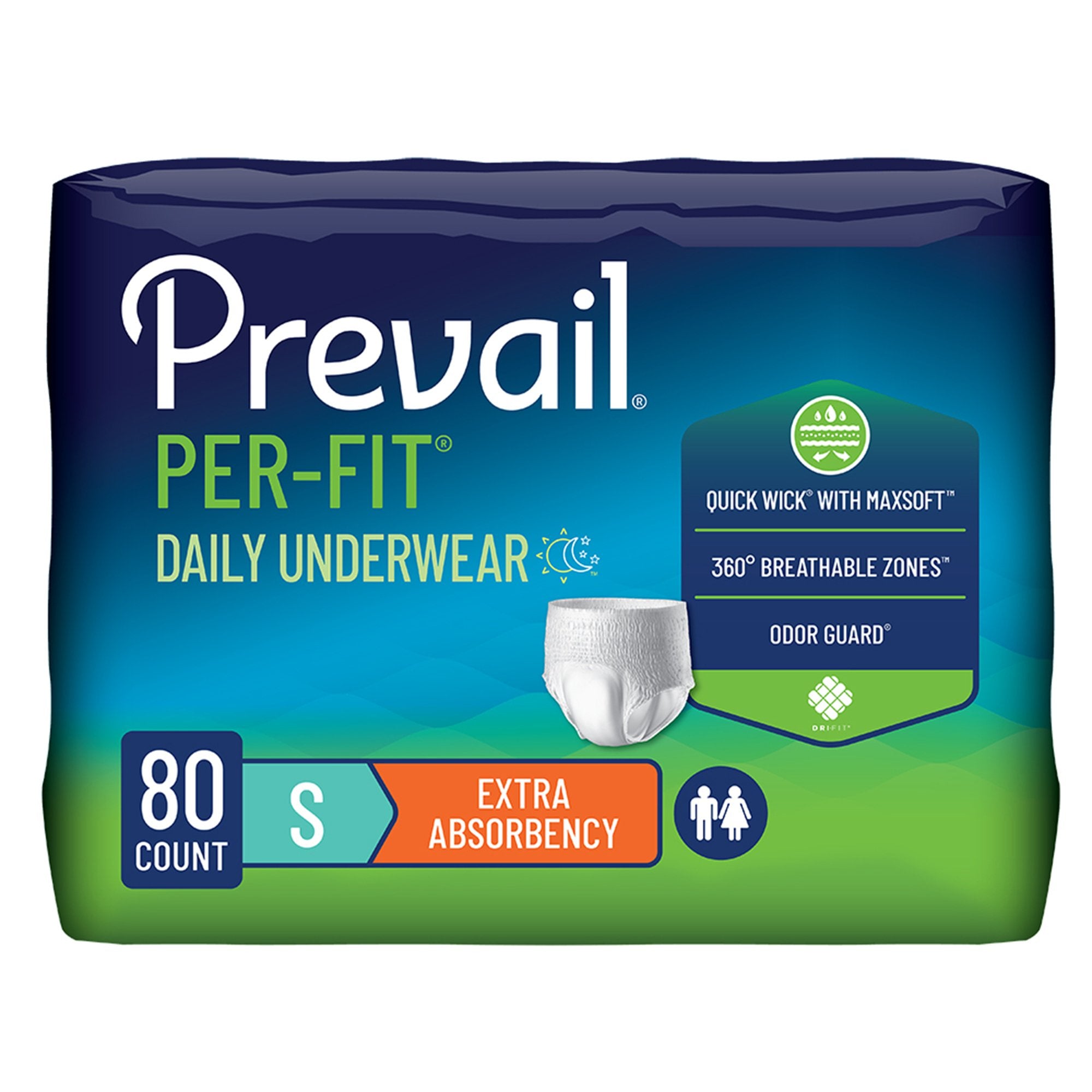 Absorbent Underwear Prevail® Per-Fit® Extra Pull On with Tear Away Seams Adult Small Unisex Disposable Heavy Absorbency - image 2