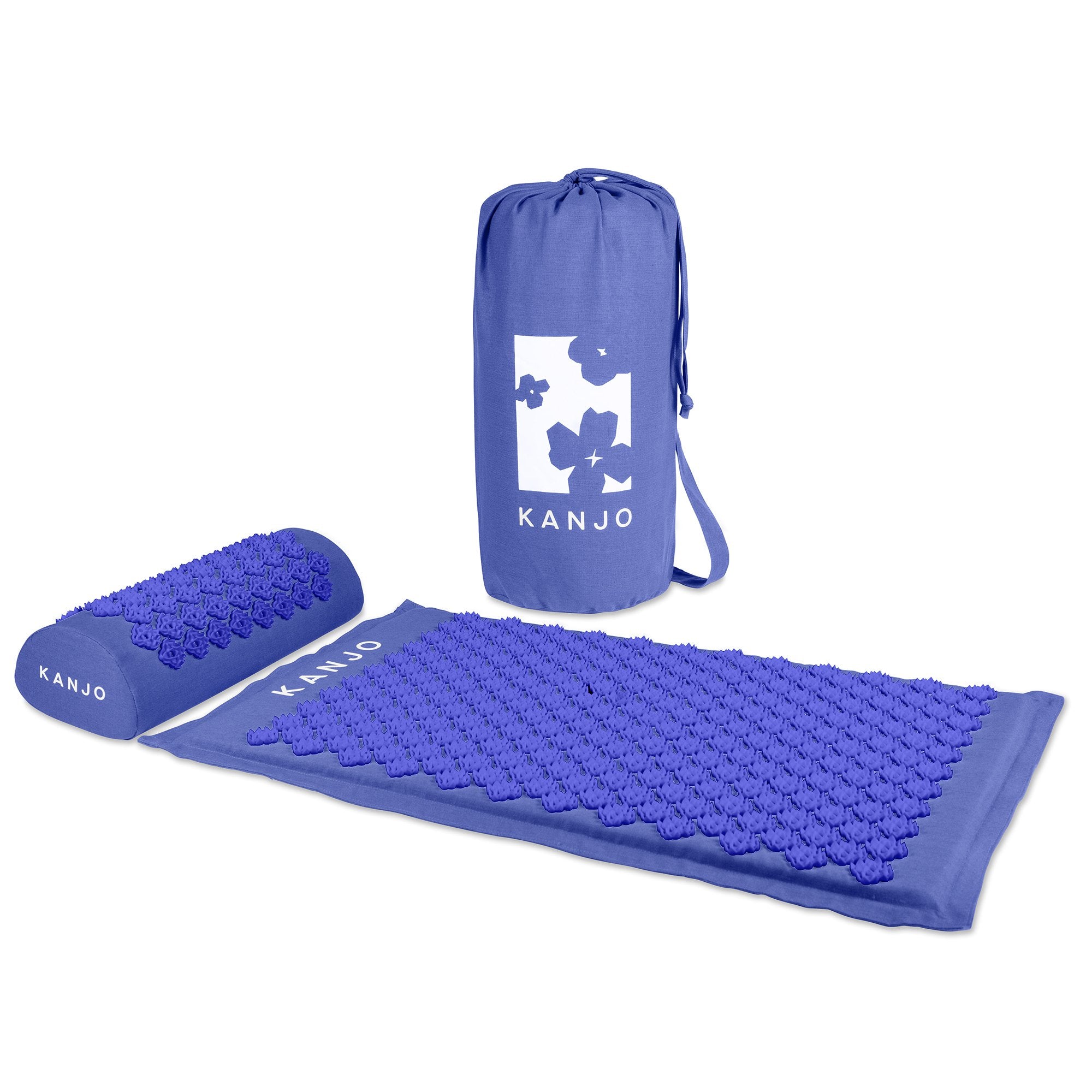 Kanjo Acupressure Mat Set Periwinkle Cotton Linen Blend / Foam / Plastic Mat: 17 X 28 Inch / Pillow: 6 X 14 Inch - image 3