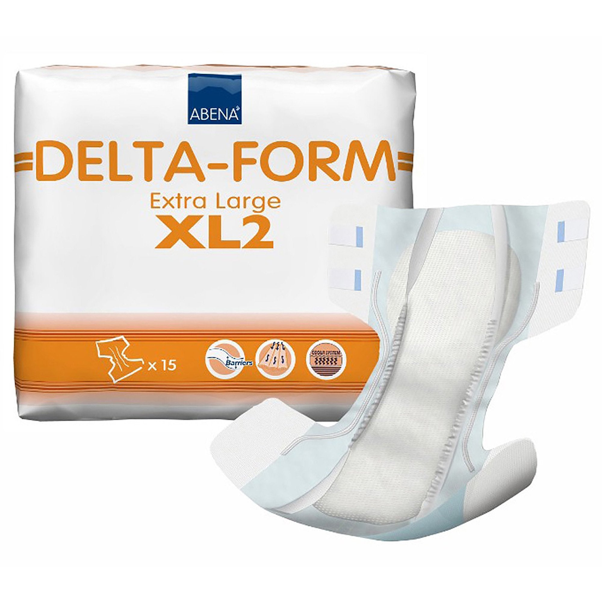 Incontinence Brief Abena® Delta-Form Adult X-Large Unisex Disposable Moderate Absorbency
