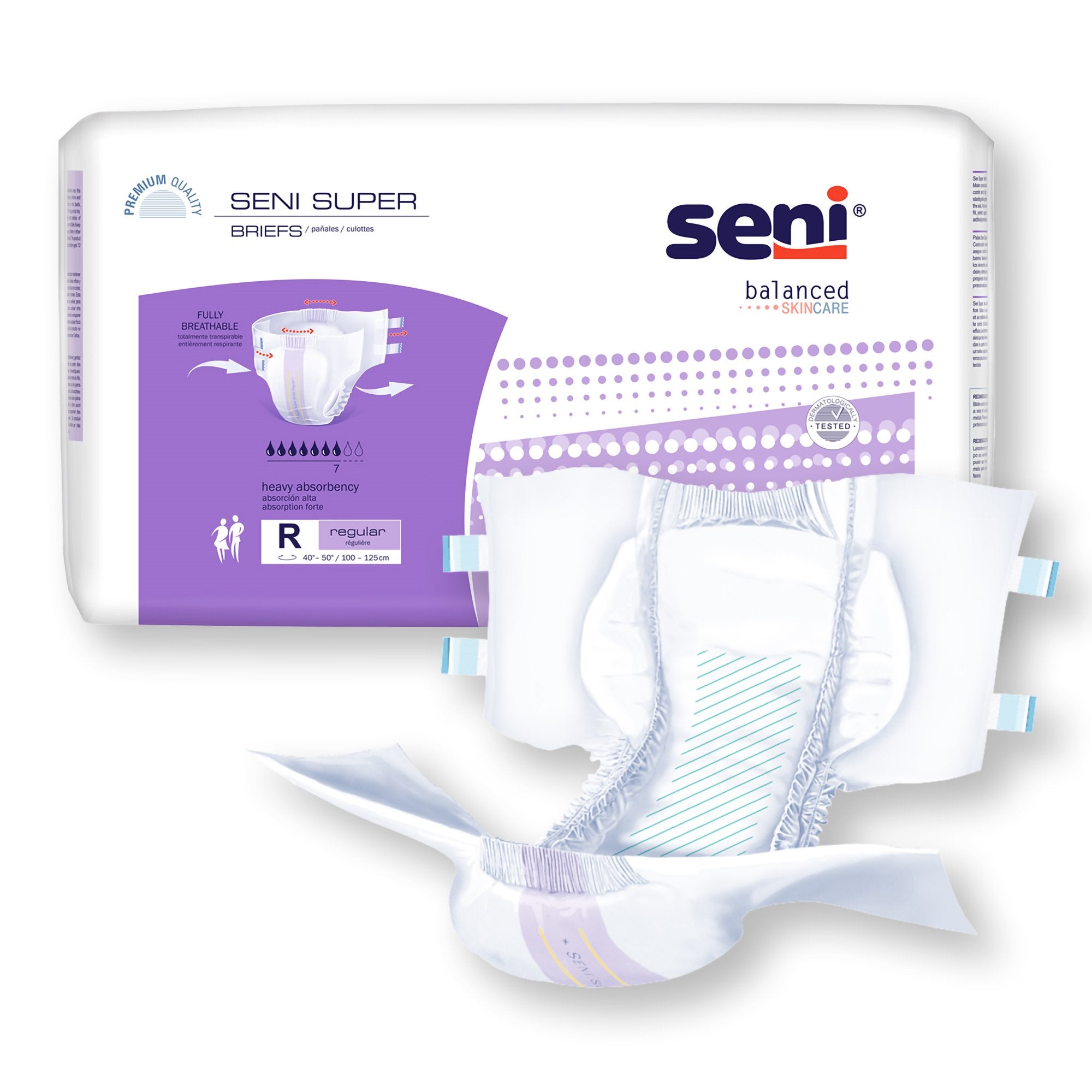 Seni® Super Heavy Absorbency Incontinence Brief, Regular (25 Units)