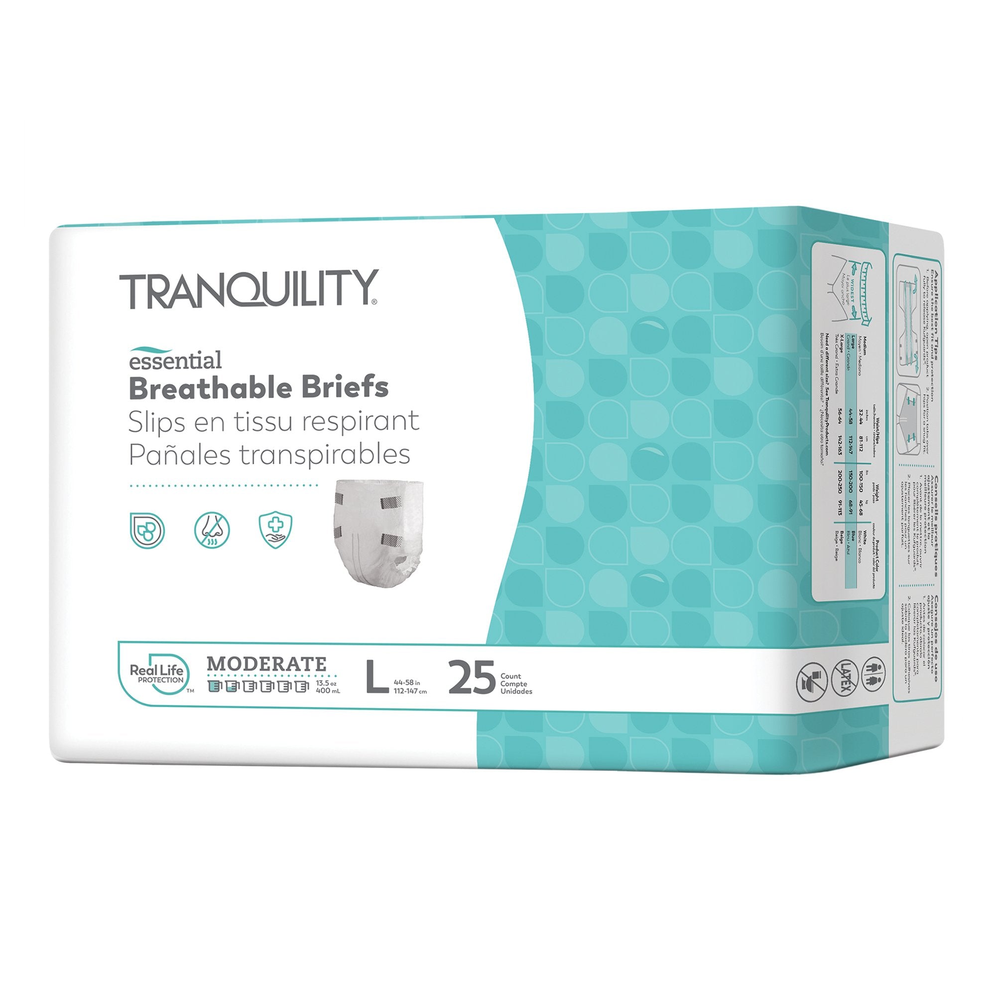 Incontinence Brief Tranquility® Essential Adult Large Unisex Disposable Moderate Absorbency