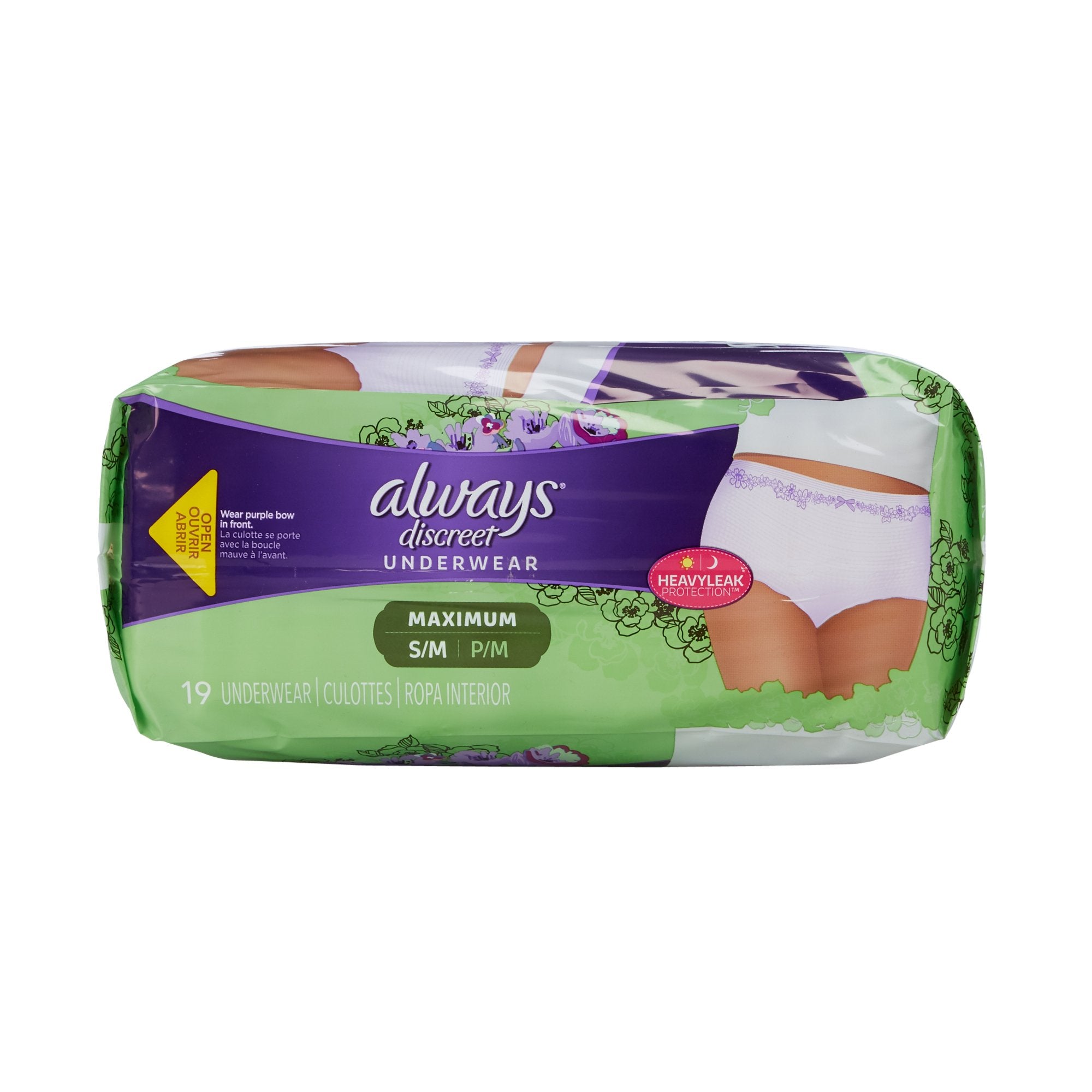 Absorbent Underwear Always® Discreet Pull On with Tear Away Seams Adult Small / Medium Female Disposable Heavy Absorbency - image 2