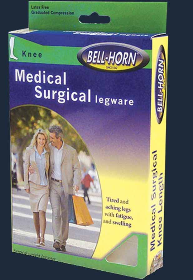 Compression Stocking Bell-Horn® Knee High Large Beige Closed Toe