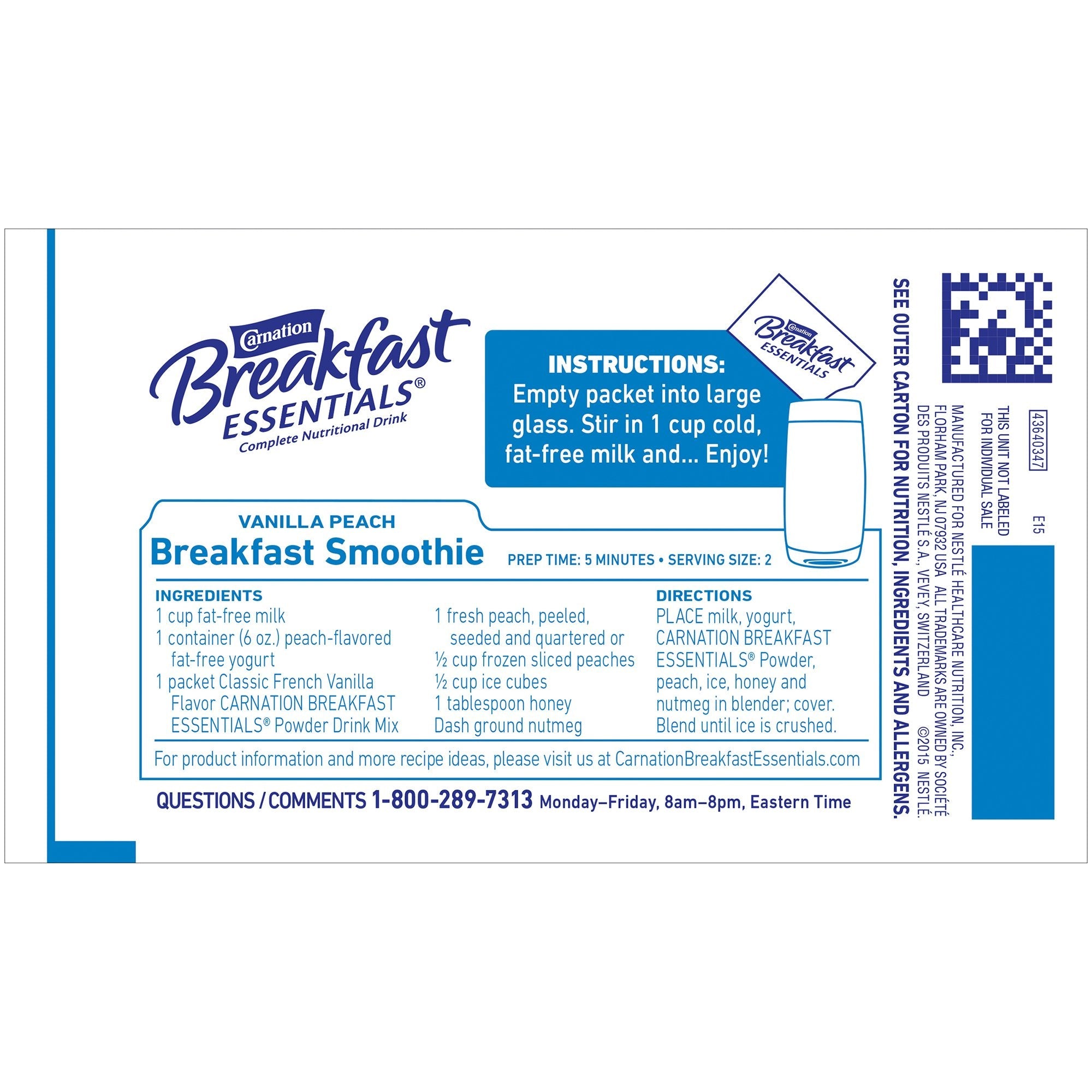 Carnation Breakfast Essentials® Vanilla Nutritional Drink (10 Units)