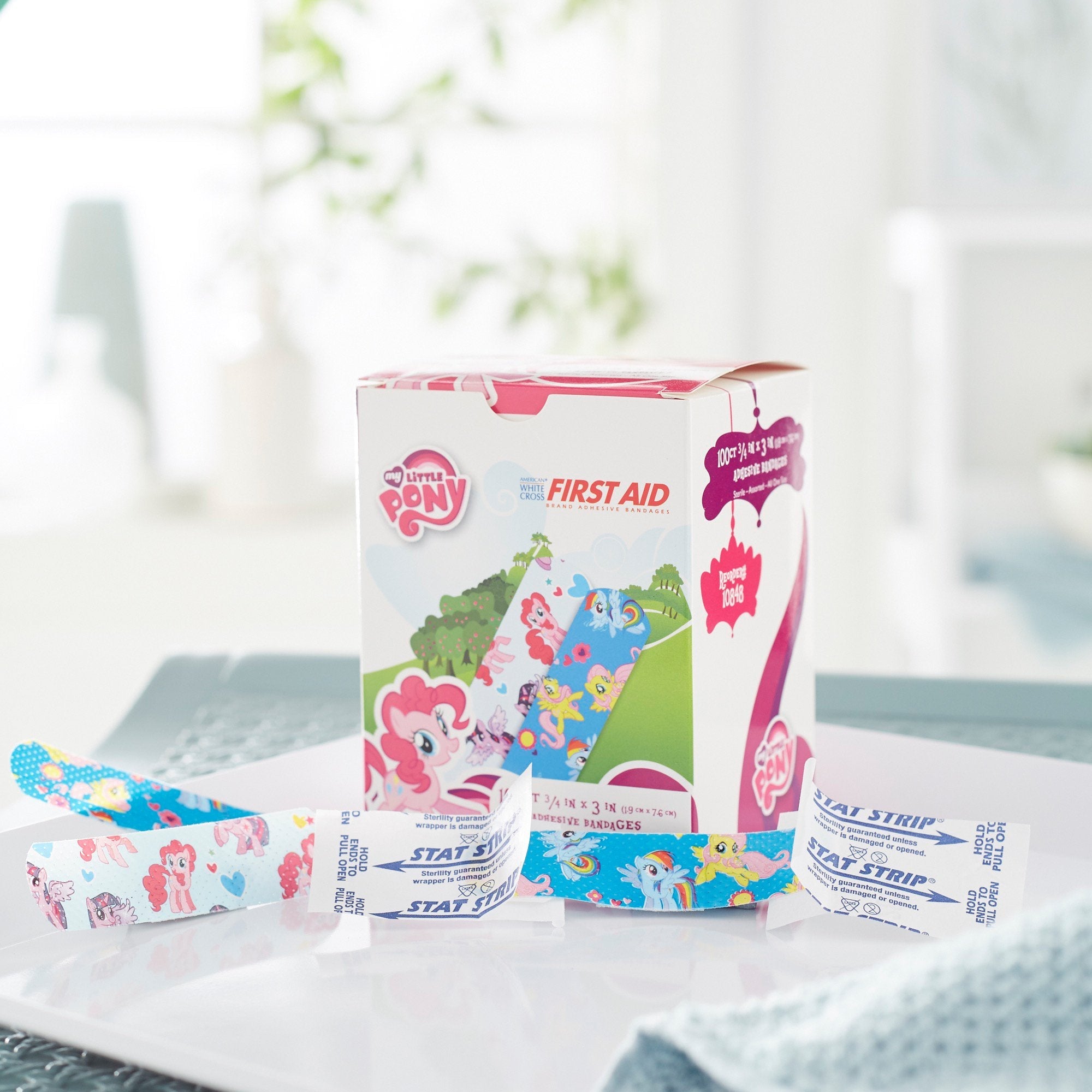 American® White Cross Stat Strip® Kid Design (My Little Pony) Adhesive Strip, 3/4 x 3 Inch (100 Units)