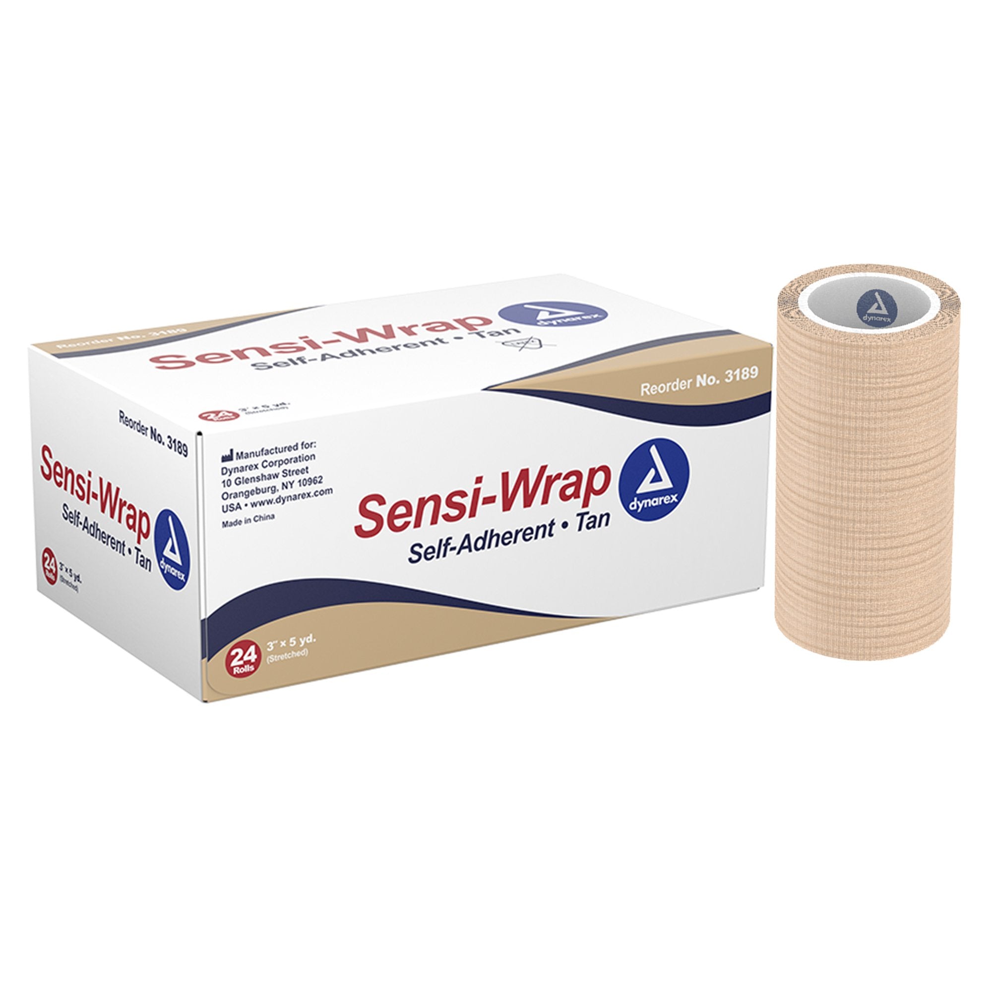 Sensi-Wrap Self-adherent Closure Cohesive Bandage, 3 Inch x 5 Yard