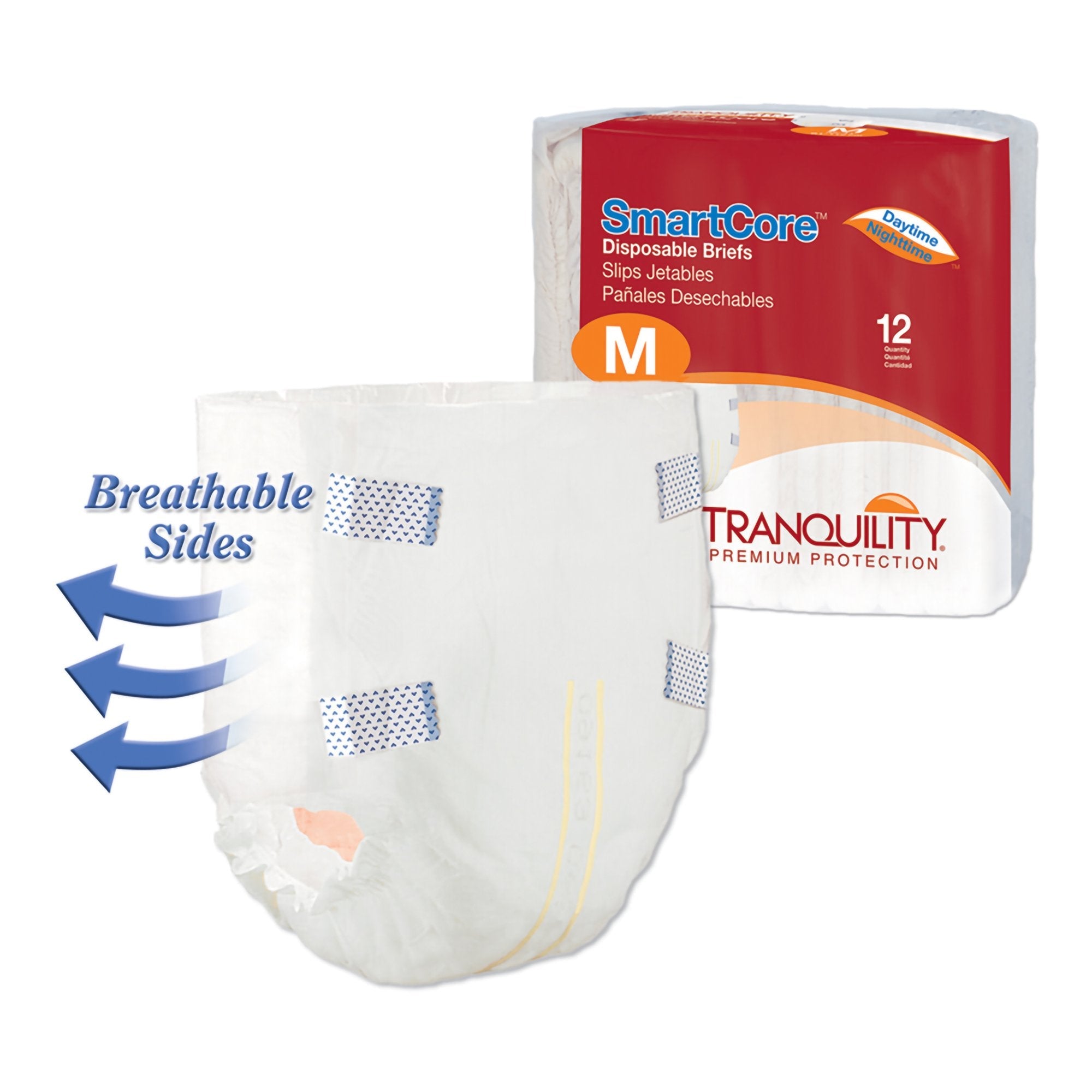 Tranquility SmartCore™ Incontinence Briefs, Medium - Maximum Absorbency