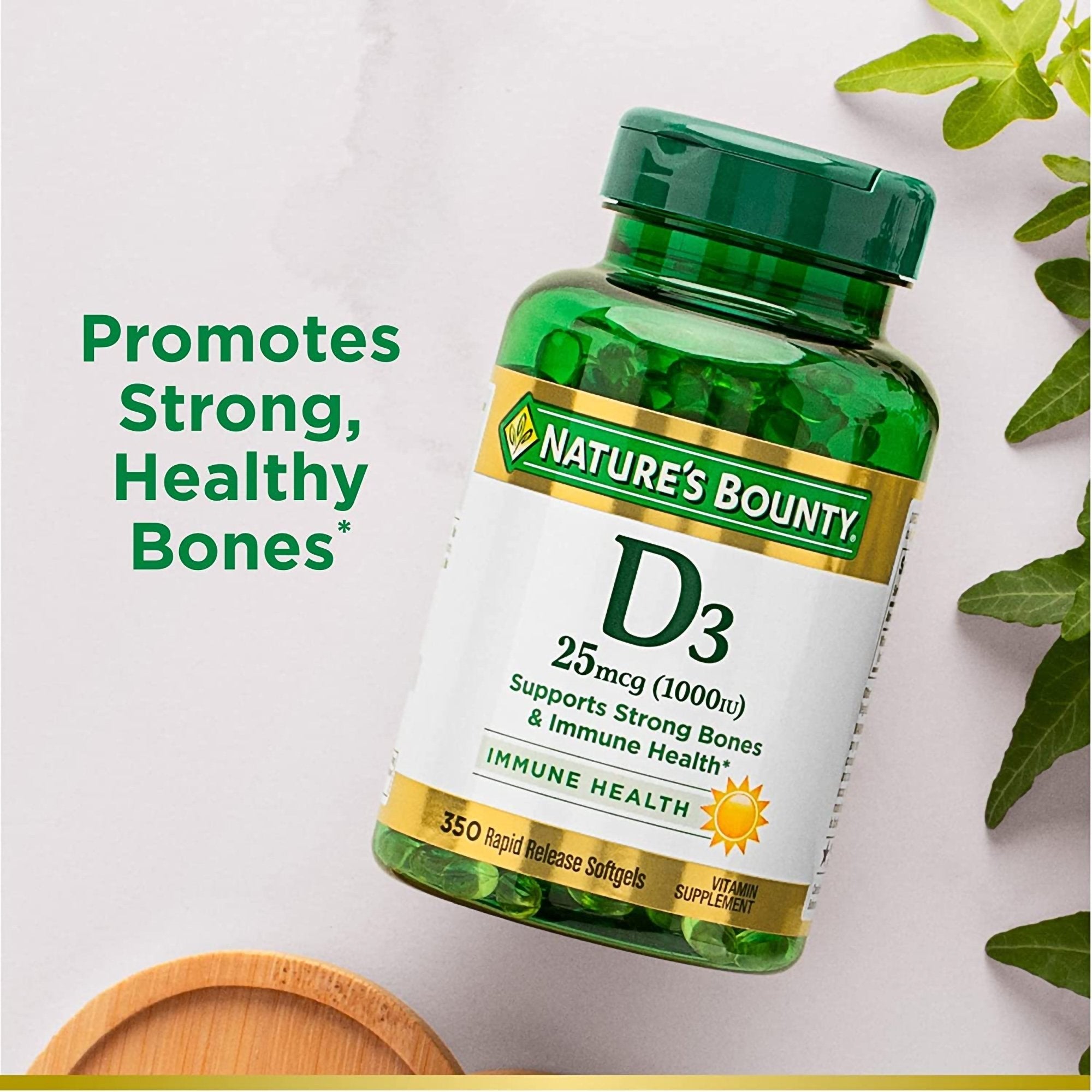 Vitamin Supplement Nature's Bounty® D3 1,000 IU Strength Softgel 350 per Bottle (1 Unit)