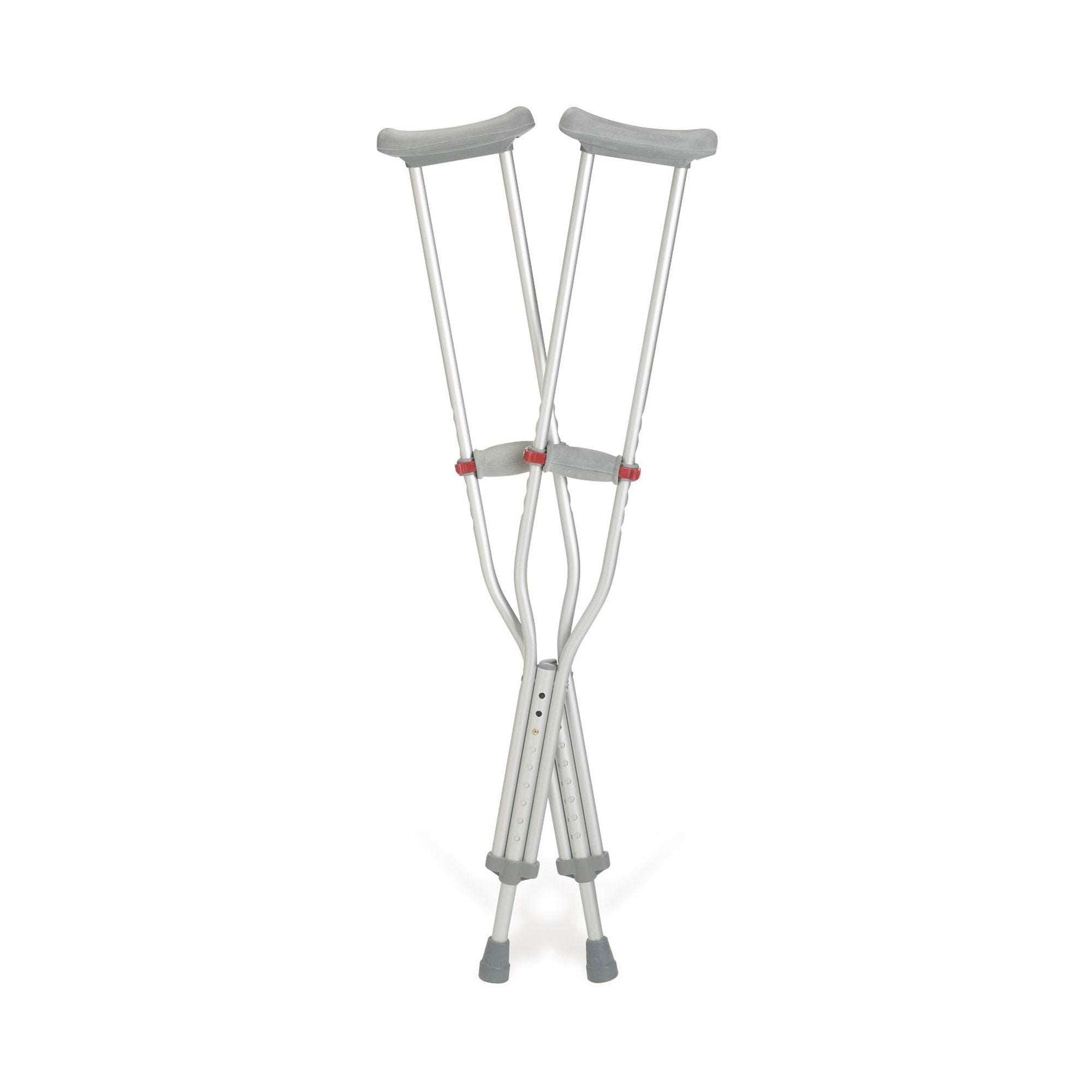 Underarm Crutches Red Dot® Adult 5 Foot 2 Inch to 5 Foot 10 Inch User Height Aluminum Frame 300 lbs. Weight Capacity