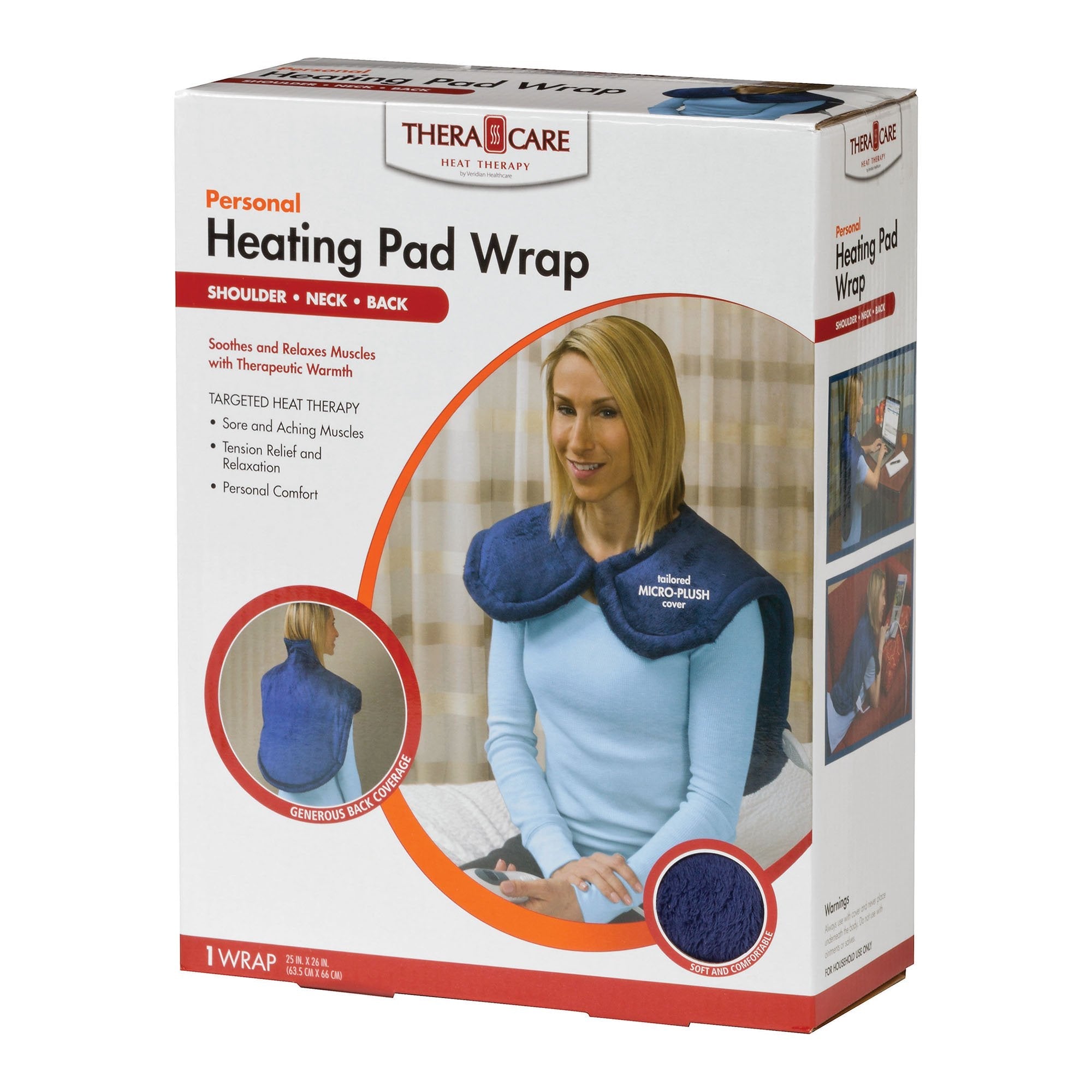 Thera Care Heat Therapy Personal Heating Pad Wrap, 25 x 26 Inch (1 Unit)