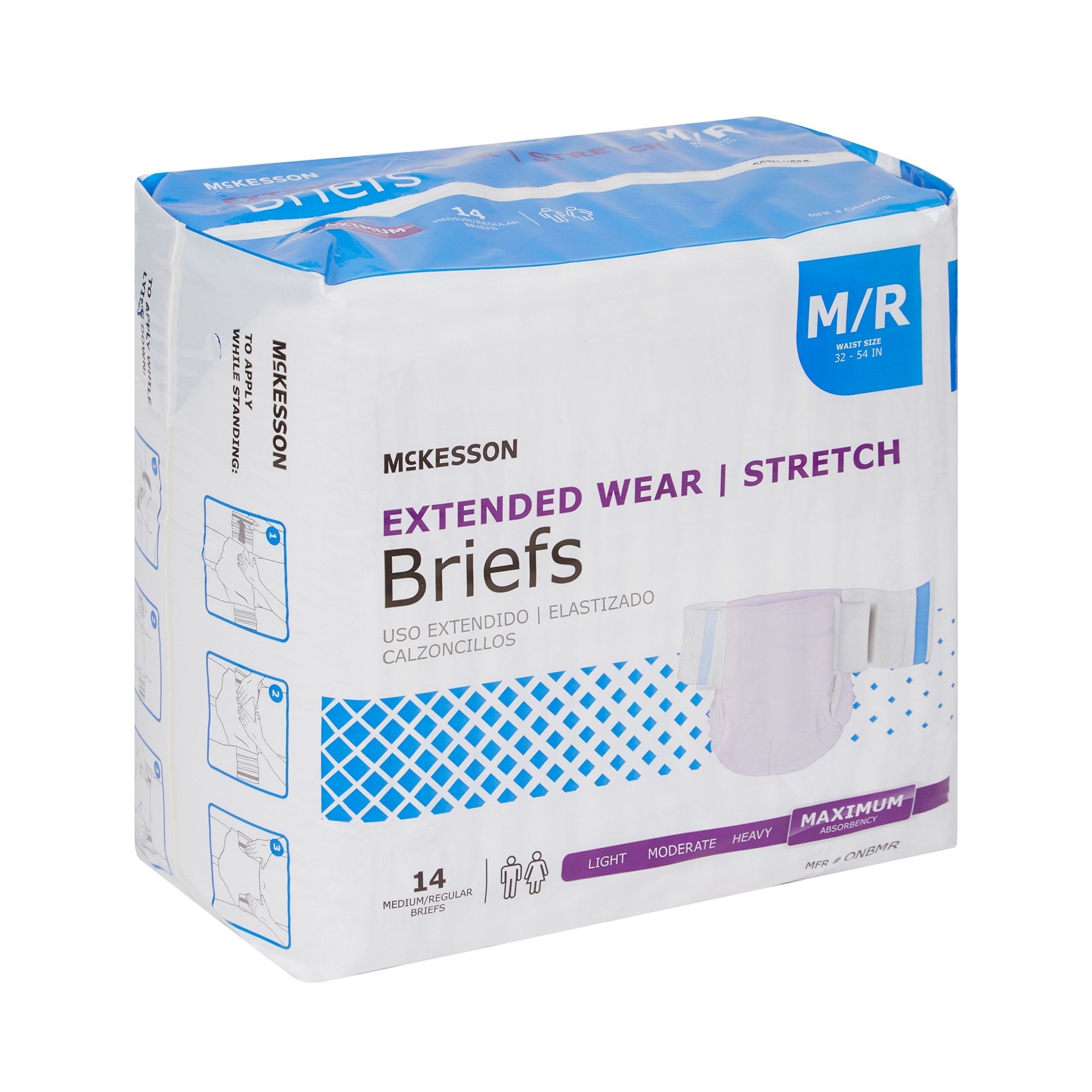 McKesson Extended Wear Maximum Absorbency Incontinence Brief, Medium (14 Units)
