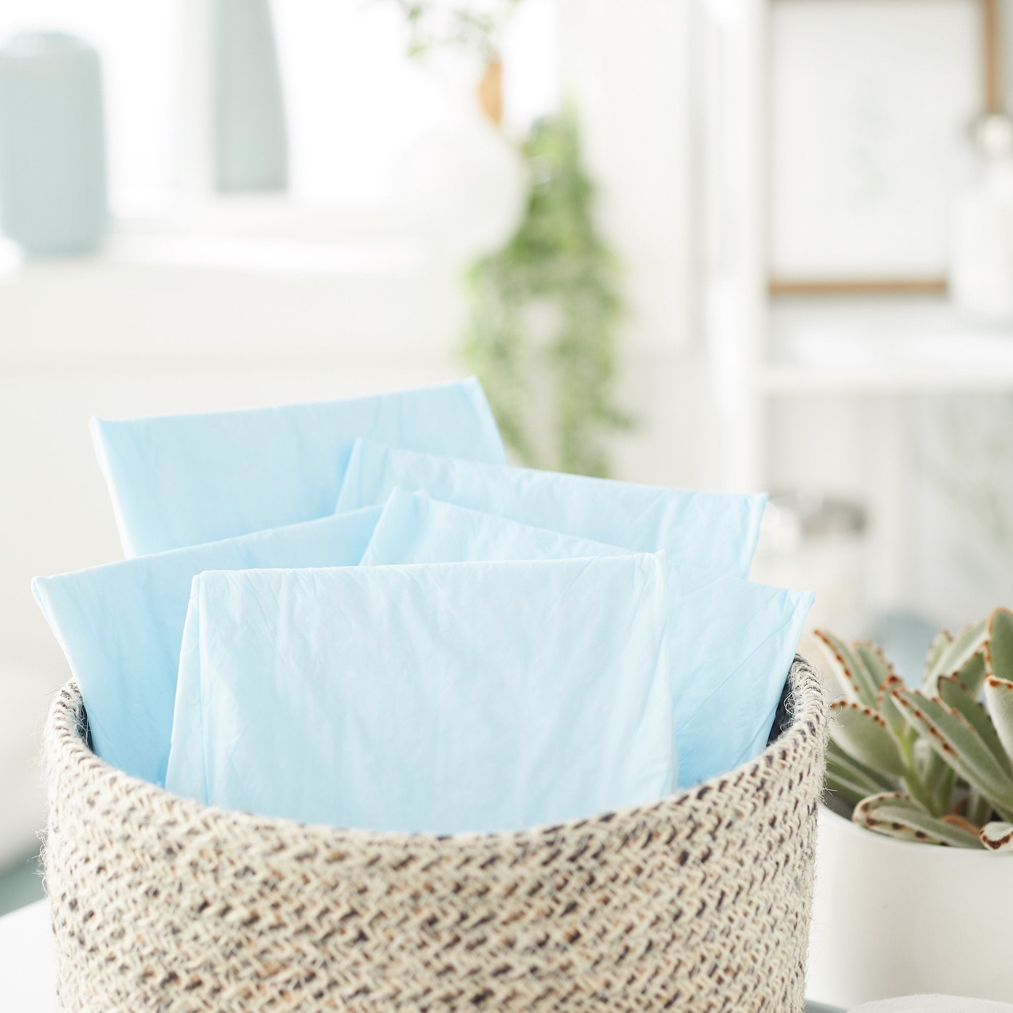 TENA Regular Underpads, Light Absorbency, Blue, Disposable, Latex-Free (1 Unit)