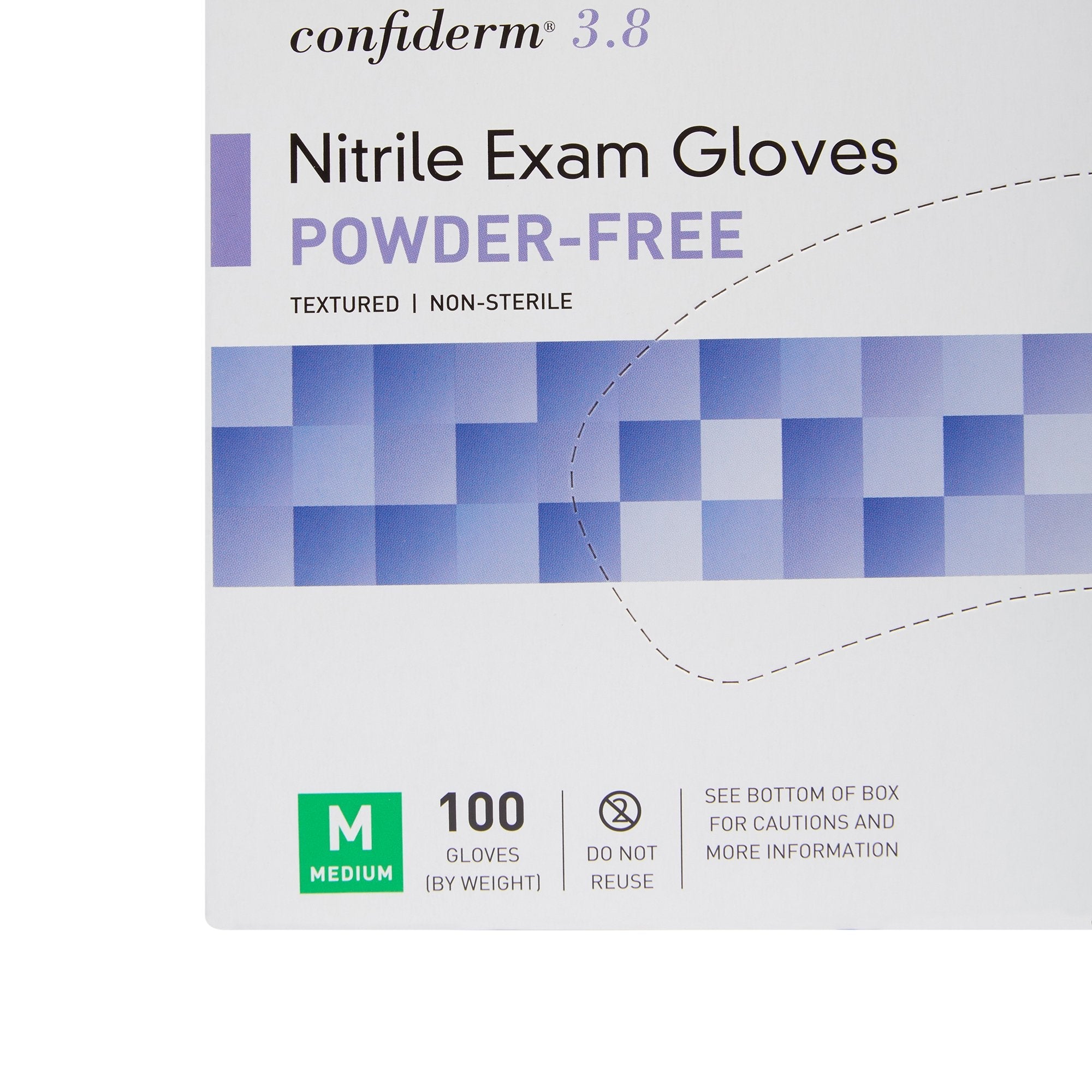 McKesson Confiderm 3.8 Medium Nitrile Exam Gloves, Blue - 100 Pack