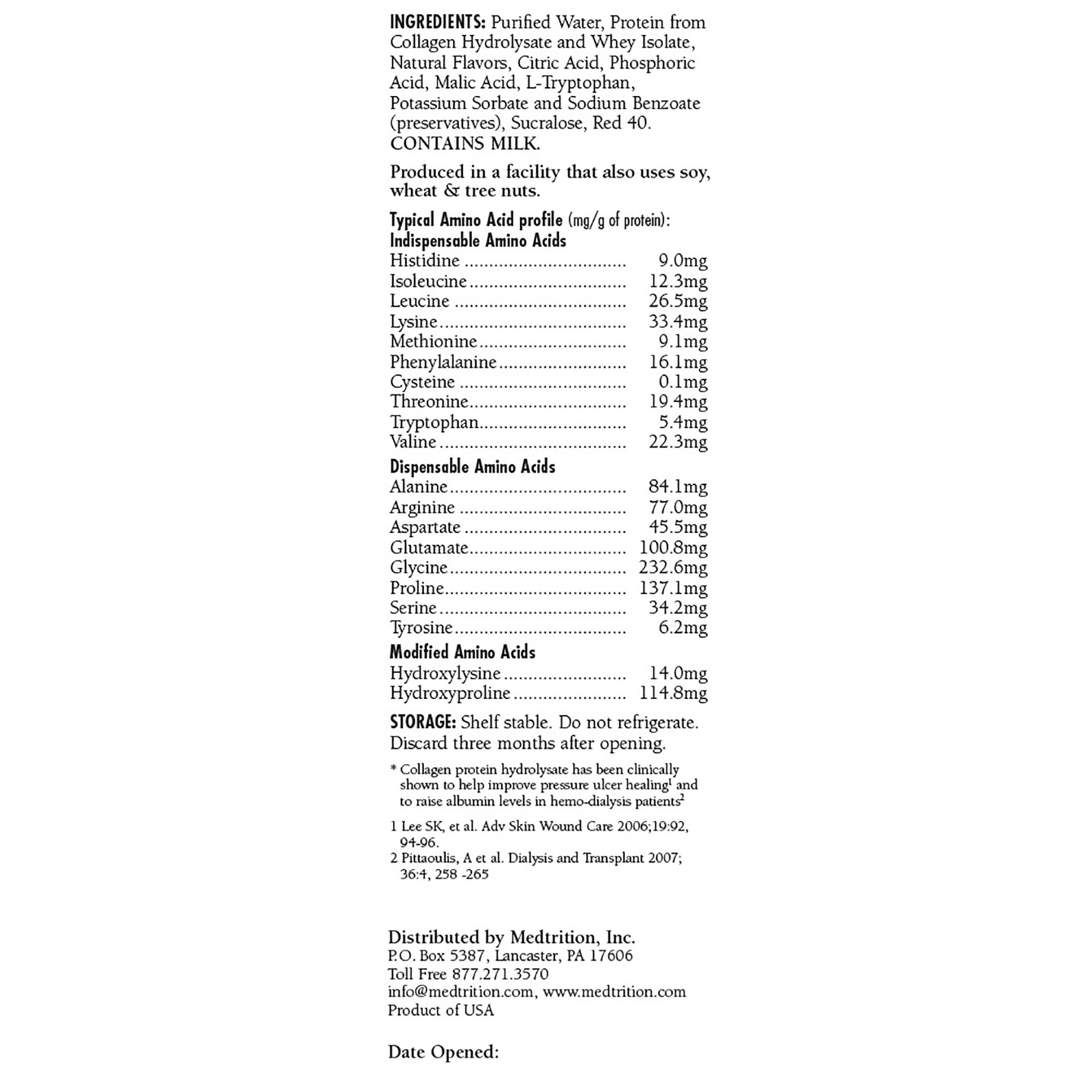 ProSource NoCarb™ Berry Punch Collagen and Whey Protein Formula, 32-ounce Bottle (1 Unit)
