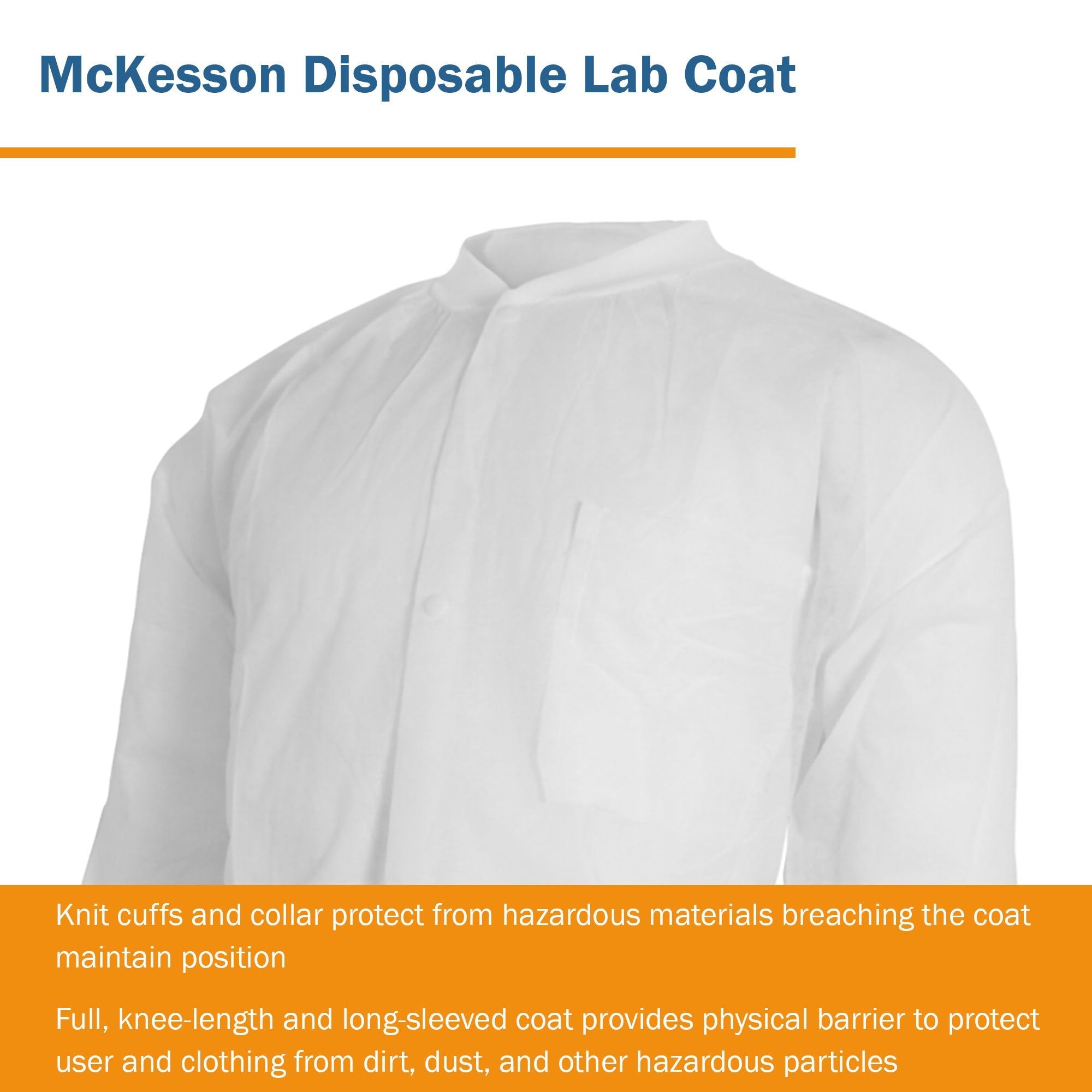 McKesson Lab Coat, Small / Medium, White (30 Units)