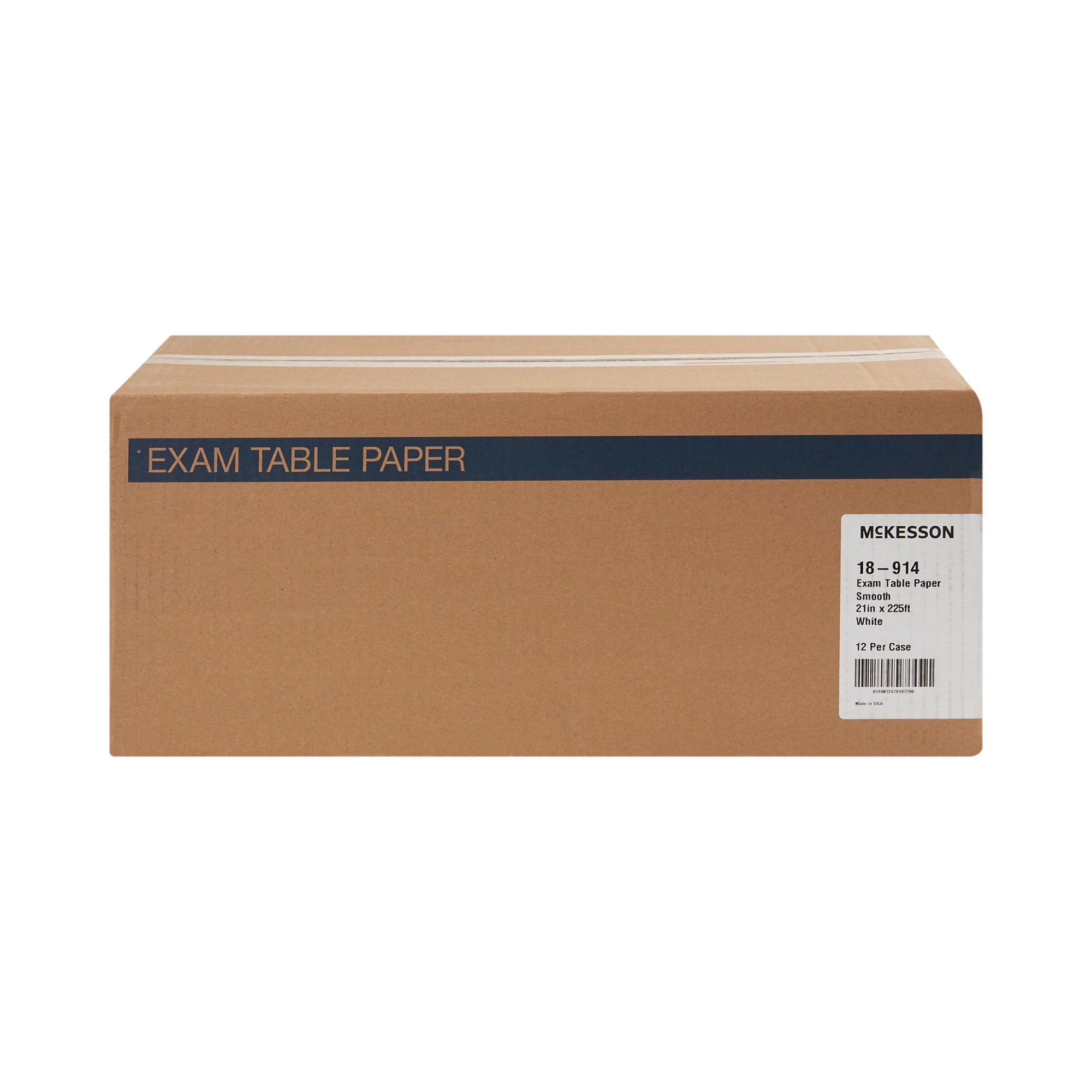 McKesson Smooth Table Paper, 21"x75 Yards, White, Bulk Pack – 12 Units