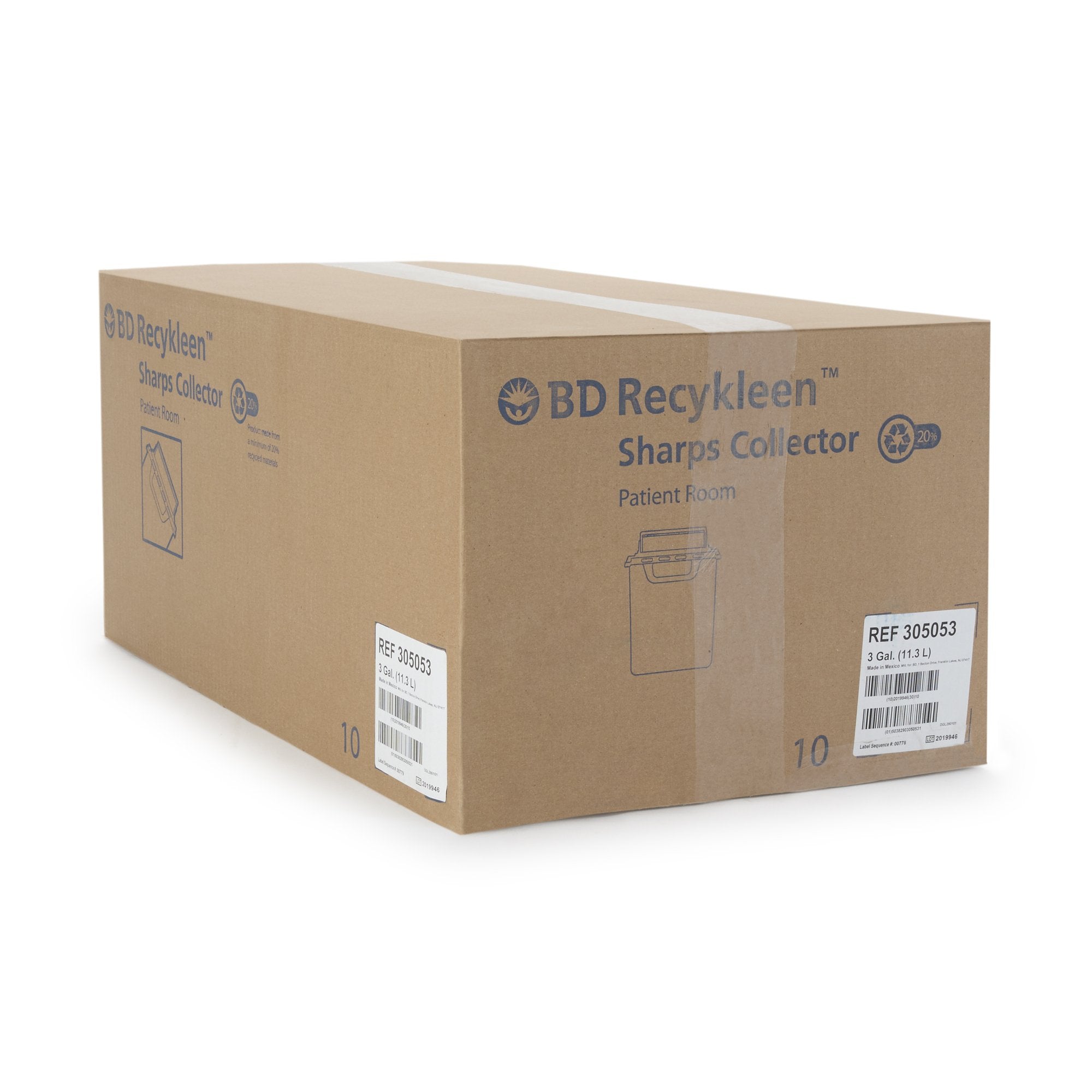 Recycleen™ Multi-purpose Sharps Container, 15-3/4 x 13-1/2 x 6 Inch, 3 Gallon (10 Units)