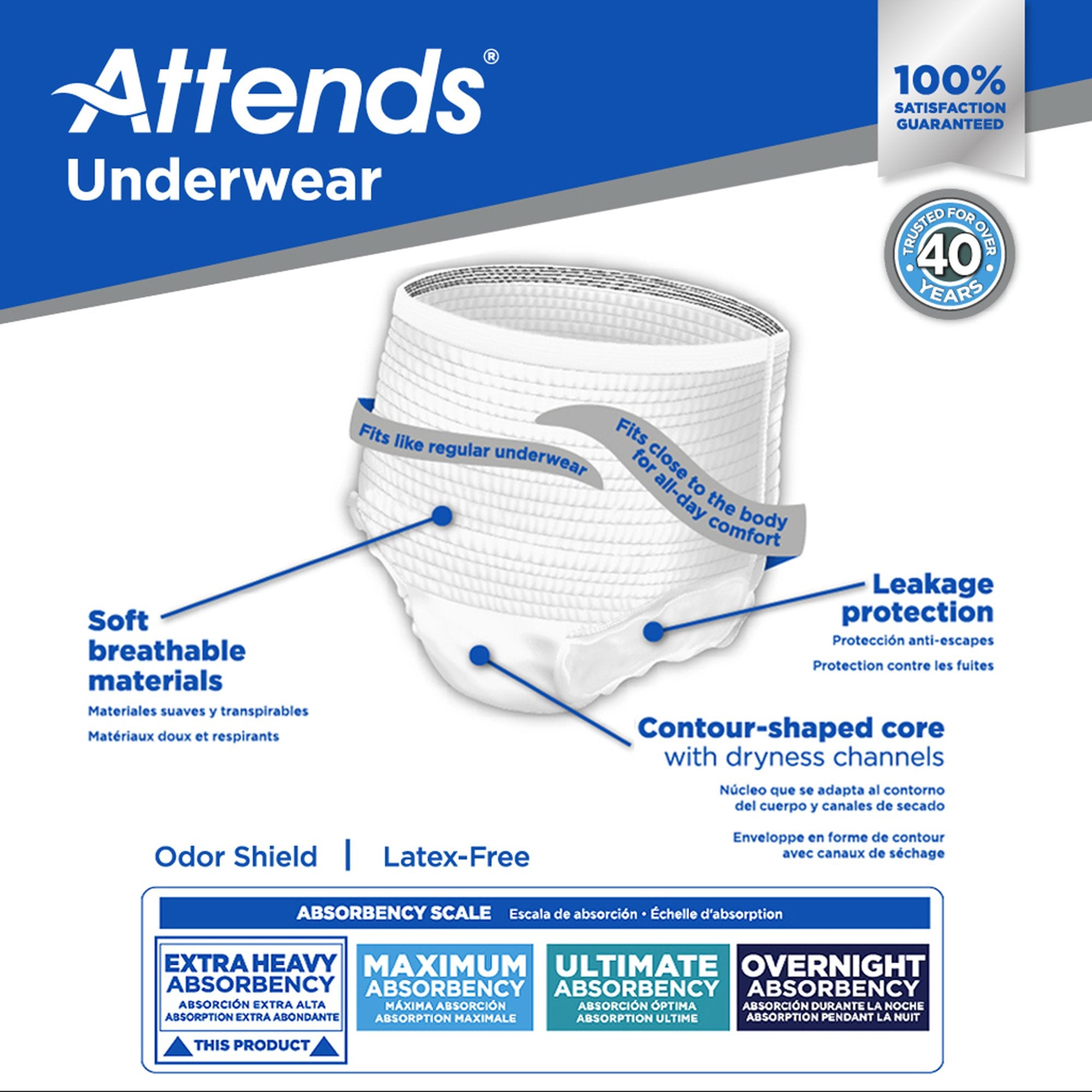 Absorbent Underwear Attends® Care Pull On with Tear Away Seams Adult X-Large Unisex Disposable Heavy Absorbency - image 5