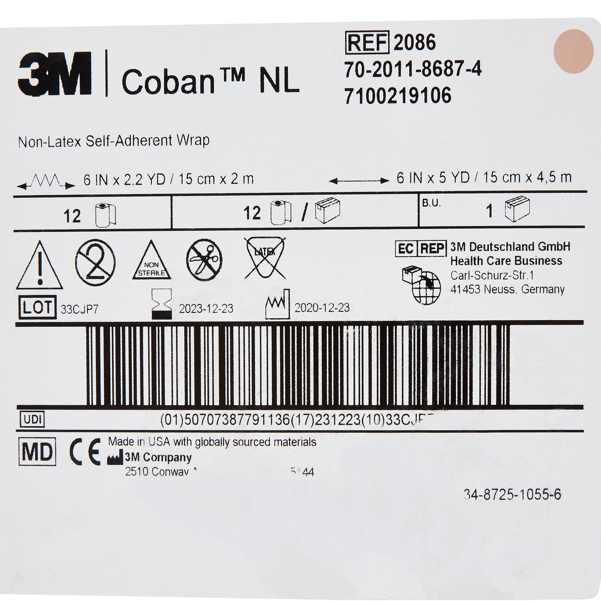 Cohesive Bandage 3M™ Coban™ LF 6 Inch X 5 Yard Self-Adherent Closure Tan NonSterile Standard Compression - image 6