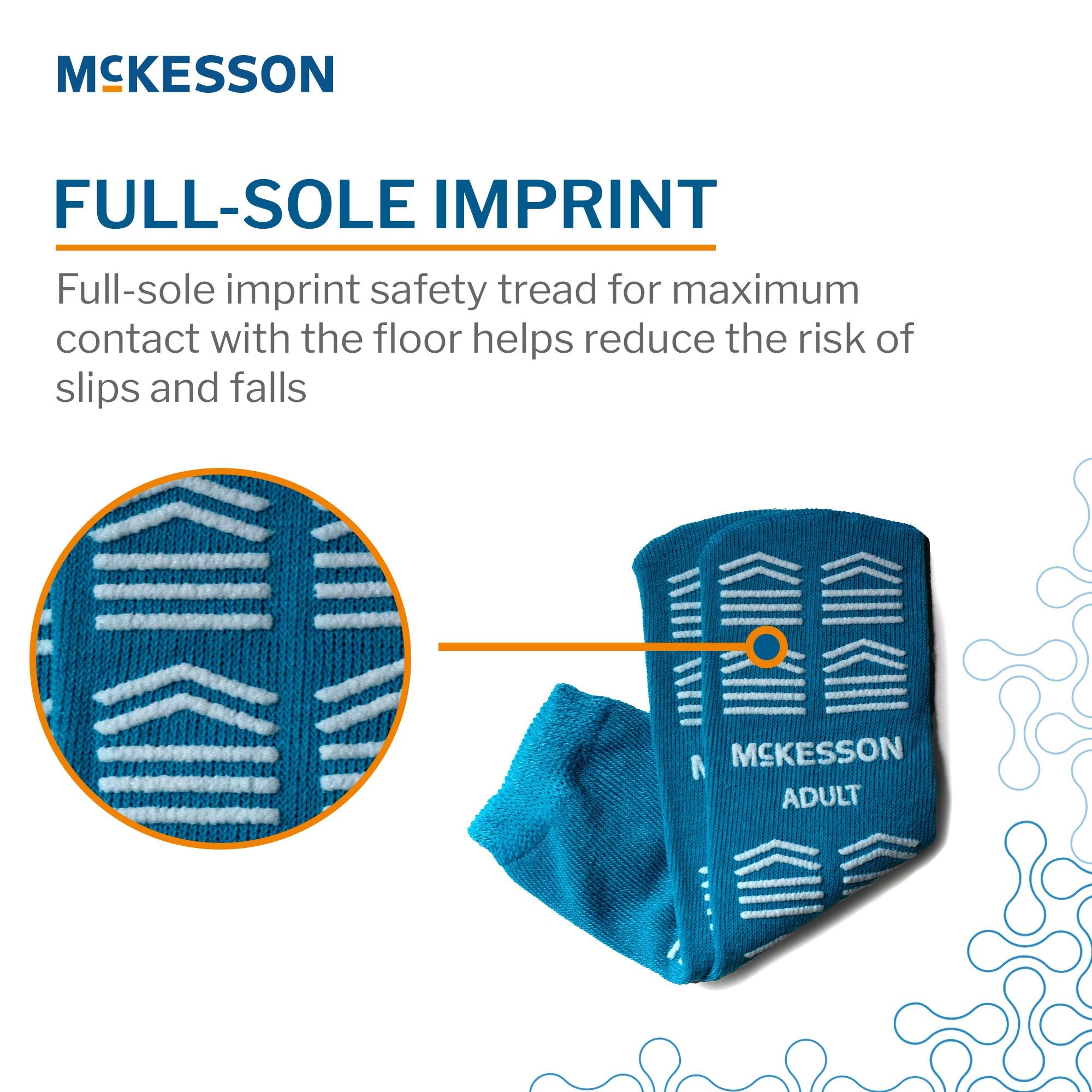 Slipper Socks McKesson Unisex Adult One Size Fits Most Double Tread Single Patient Use Teal - image 4