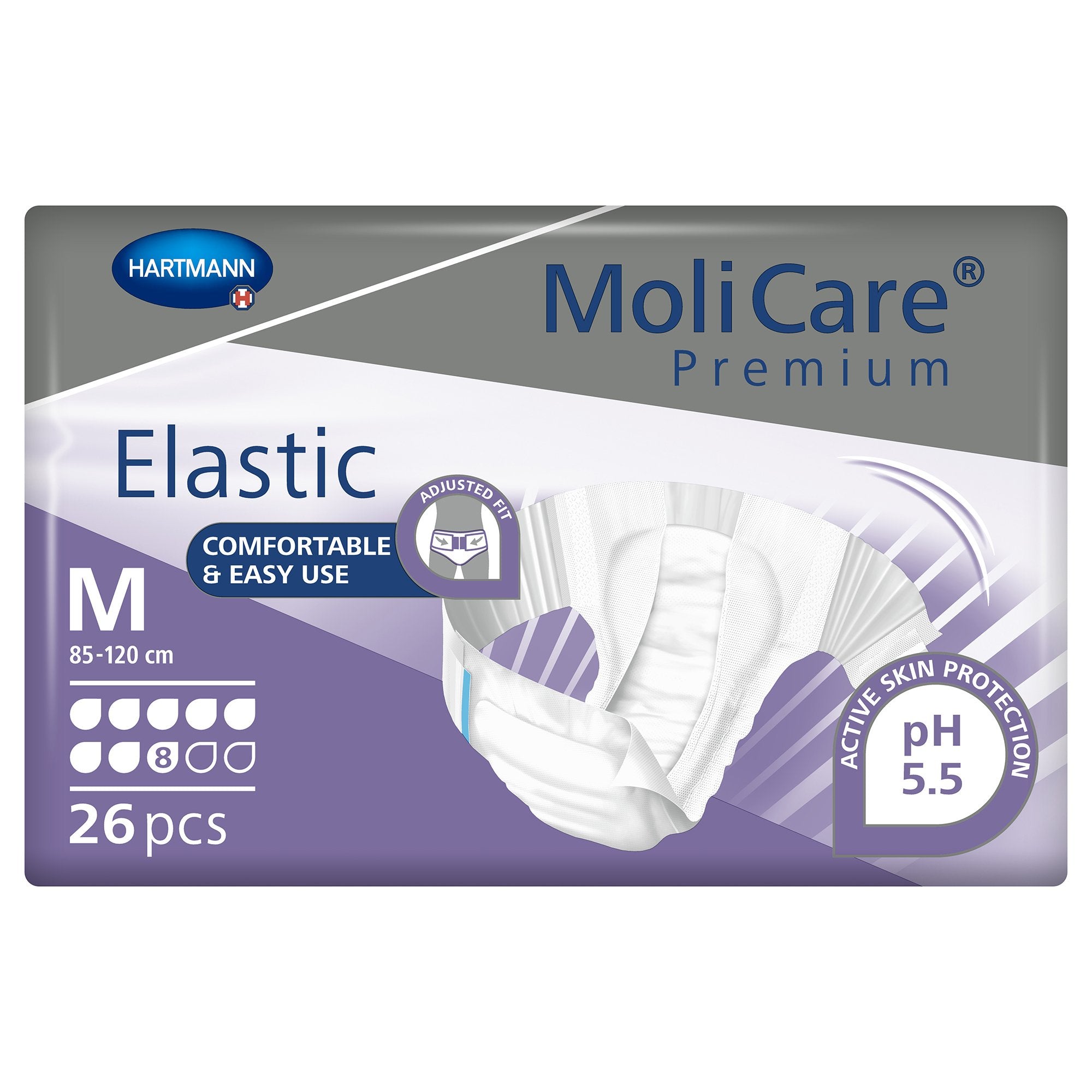 Incontinence Brief MoliCare® Premium Elastic 8D Adult Medium Unisex Disposable Heavy Absorbency - image 2