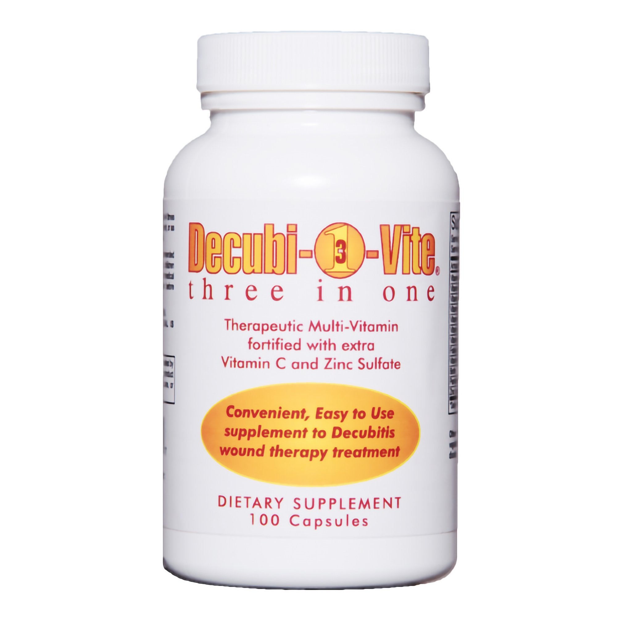Multivitamin Supplement Decubivite® Three In One Vitamin / Minerals 500 mg Strength Capsule 100 per Bottle