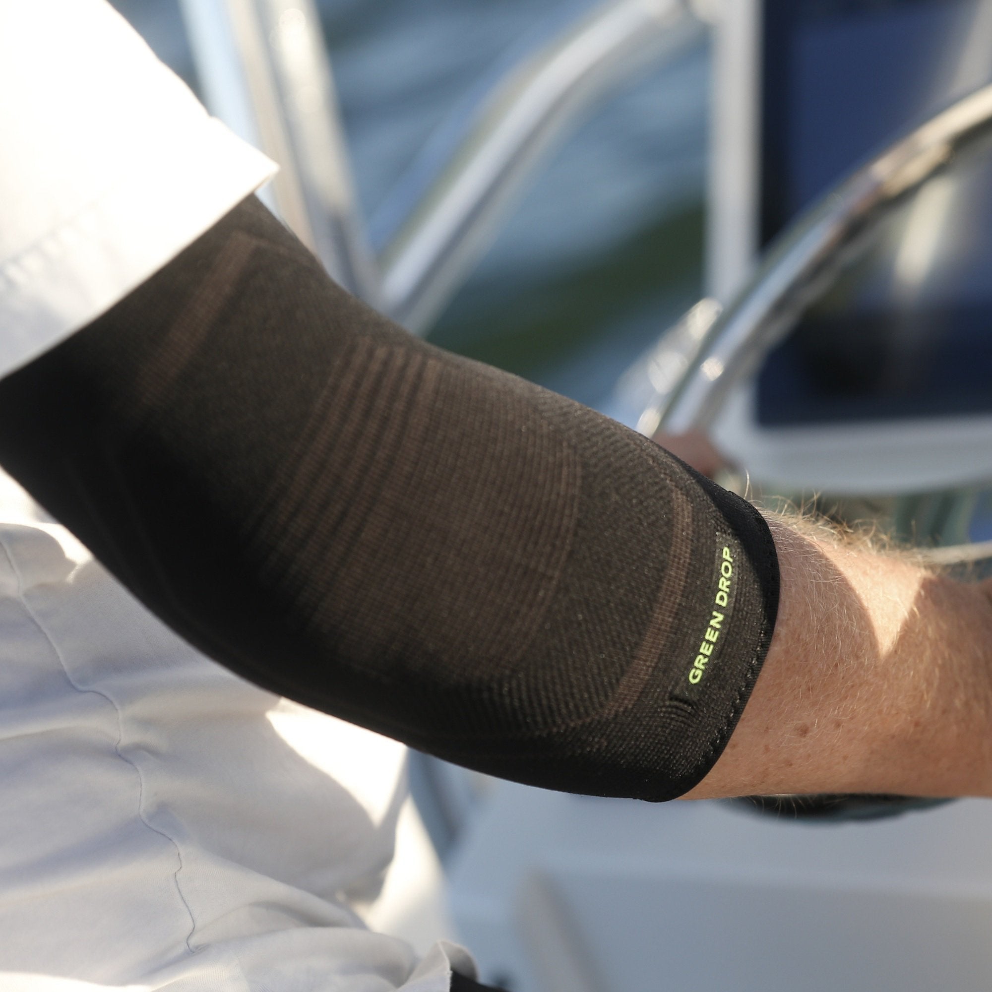 Elbow Support Green Drop™ Small / Medium Pull-On Sleeve Left or Right Elbow 8 to 12 Inch Elbow Circumference Black - image 6