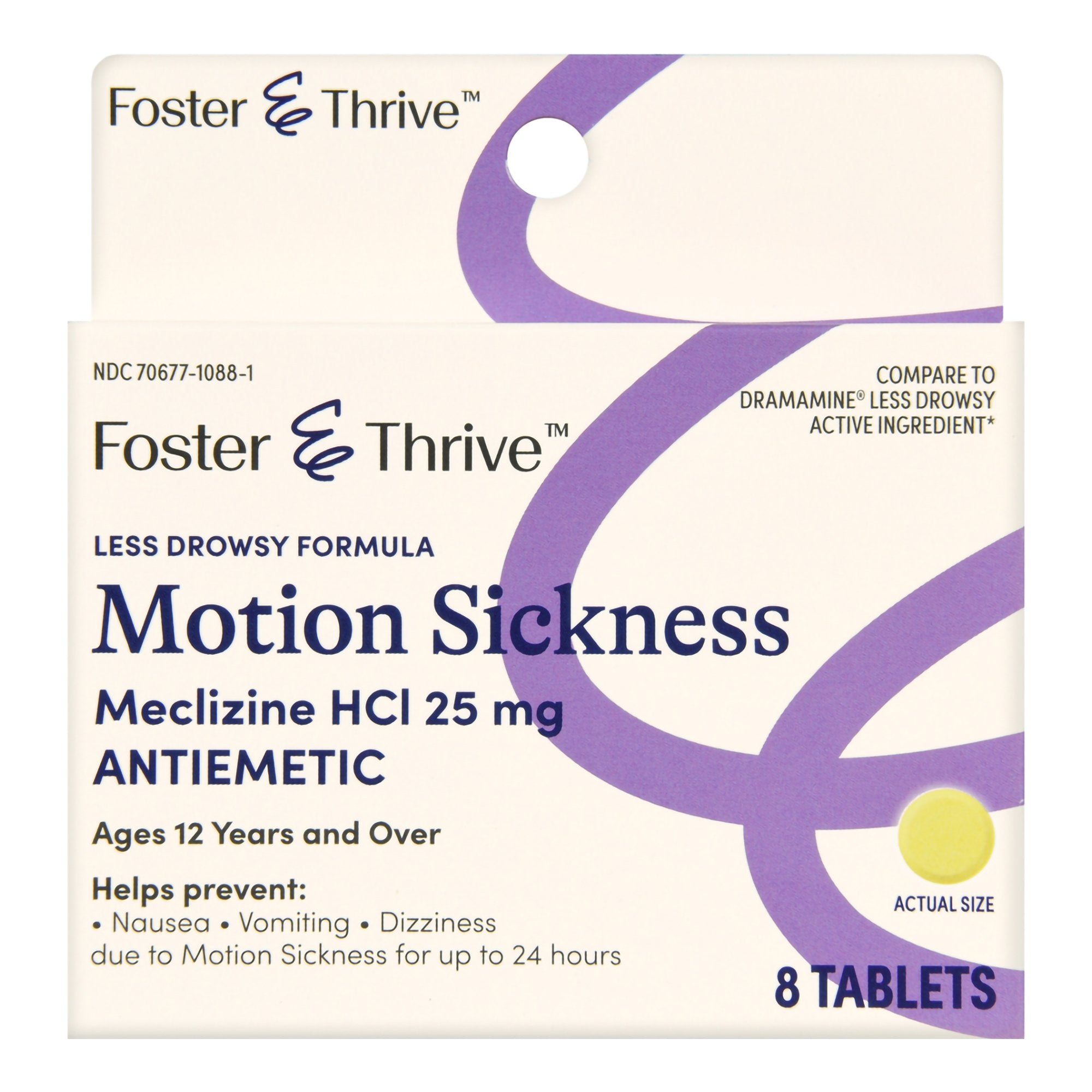 Foster & Thrive™ Less Drowsy Motion Sickness Meclizine HCl 25 mg Tablets