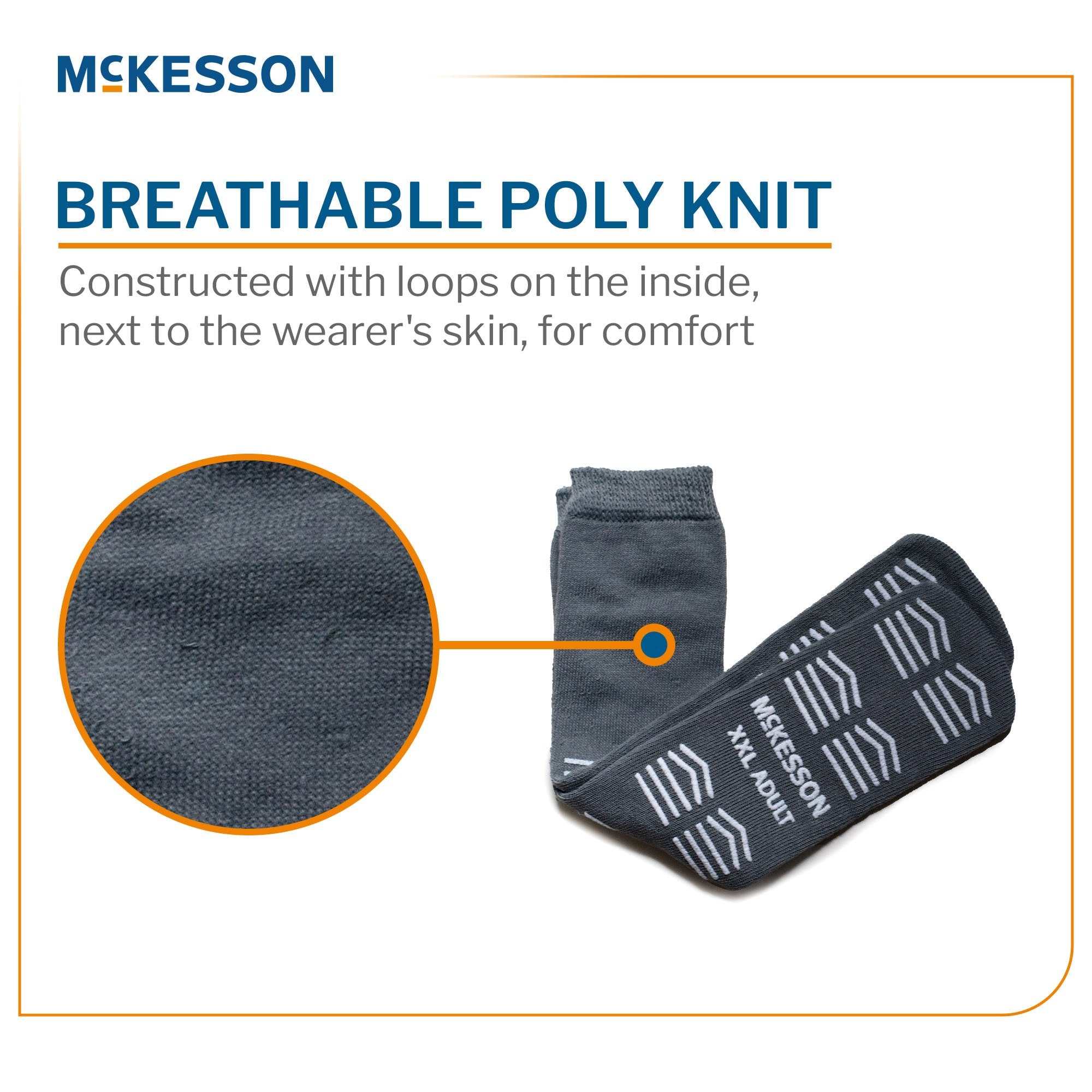 Slipper Socks McKesson Unisex Adult 2X-Large Double Tread Single Patient Use Gray - image 5