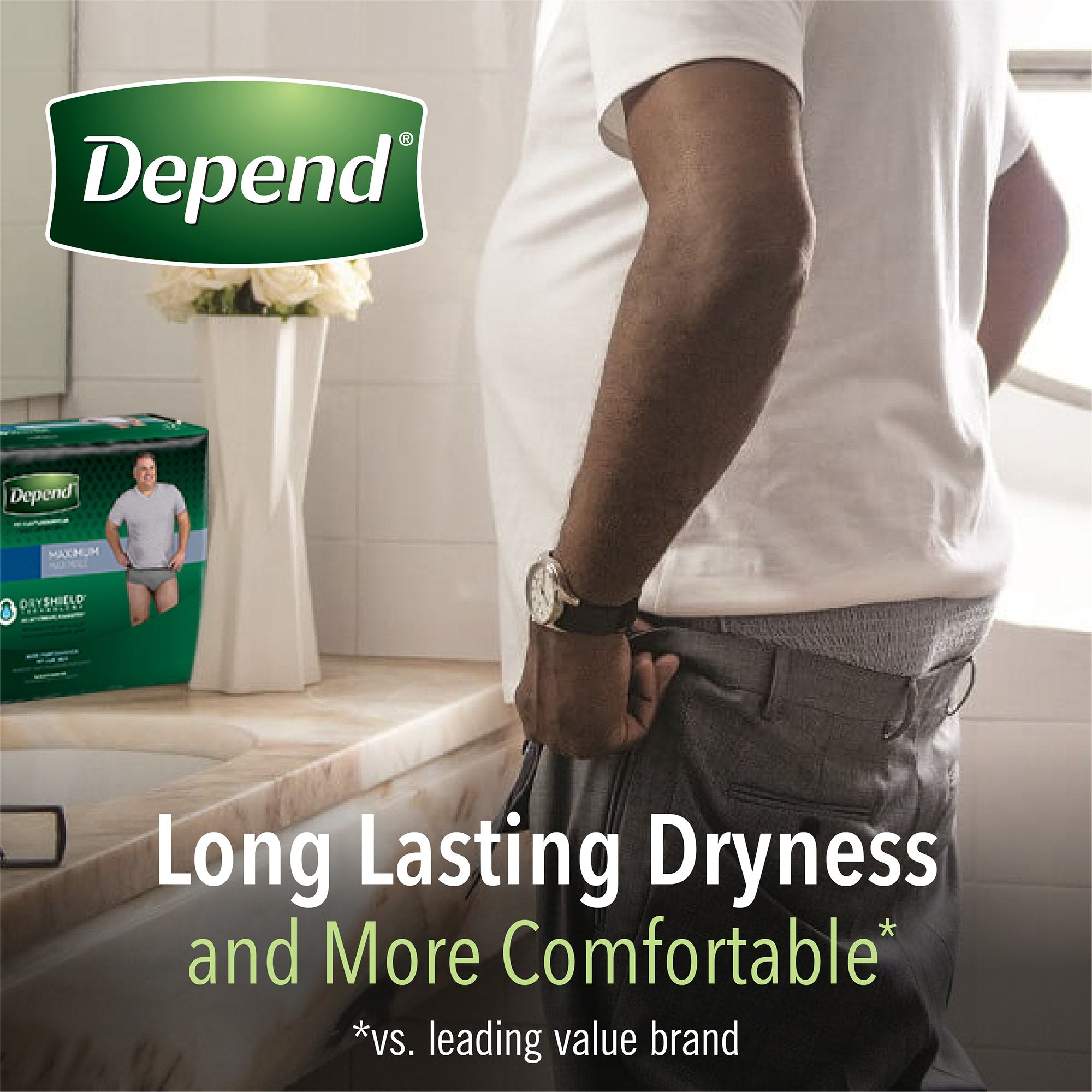 Depend FIT-FLEX Absorbent Underwear for Men, Small/Medium, Pull-On, Gray, Disposable (19 Units)