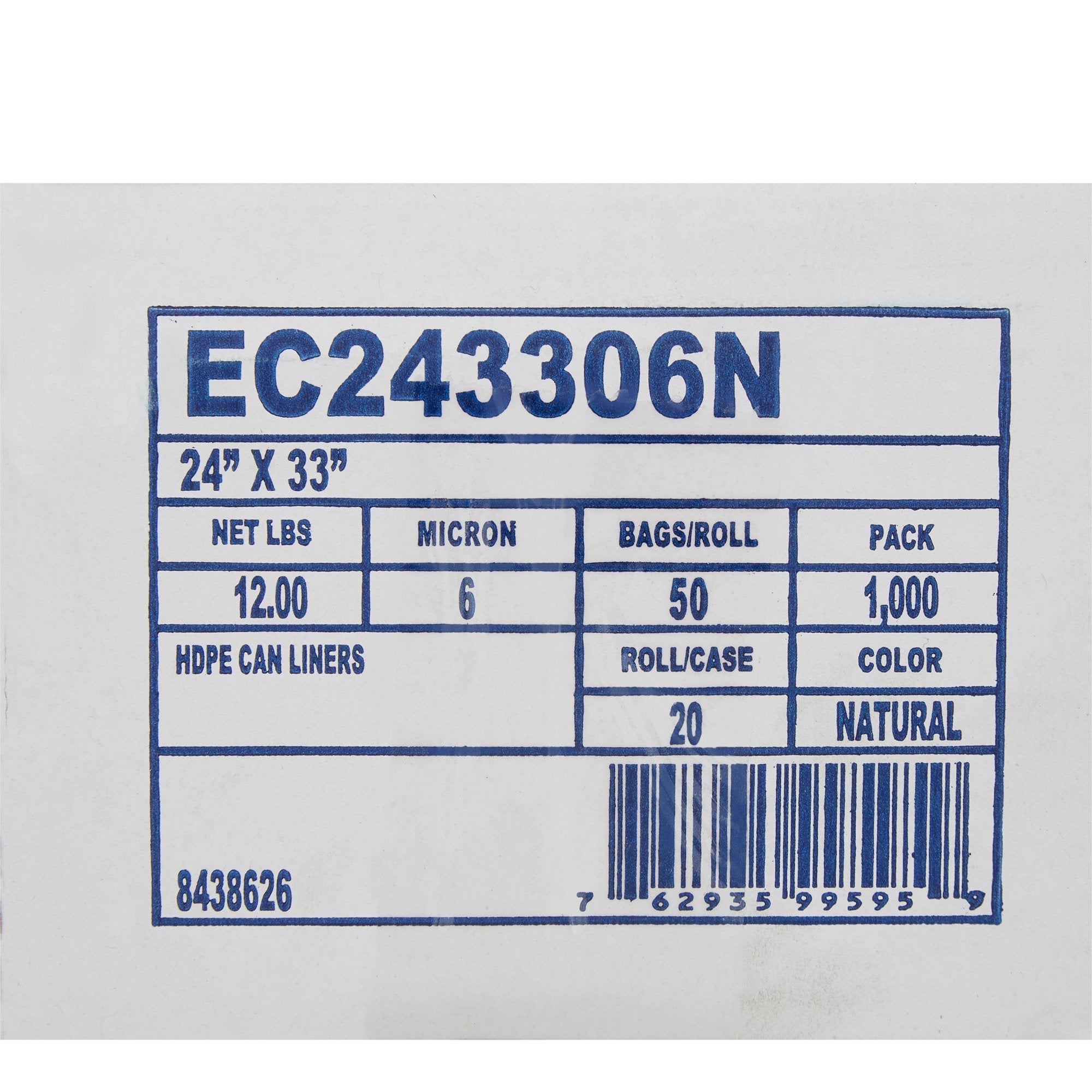 McKesson Light Duty Clear Trash Bag, 15 gal, 6 Mic (1000 Units)