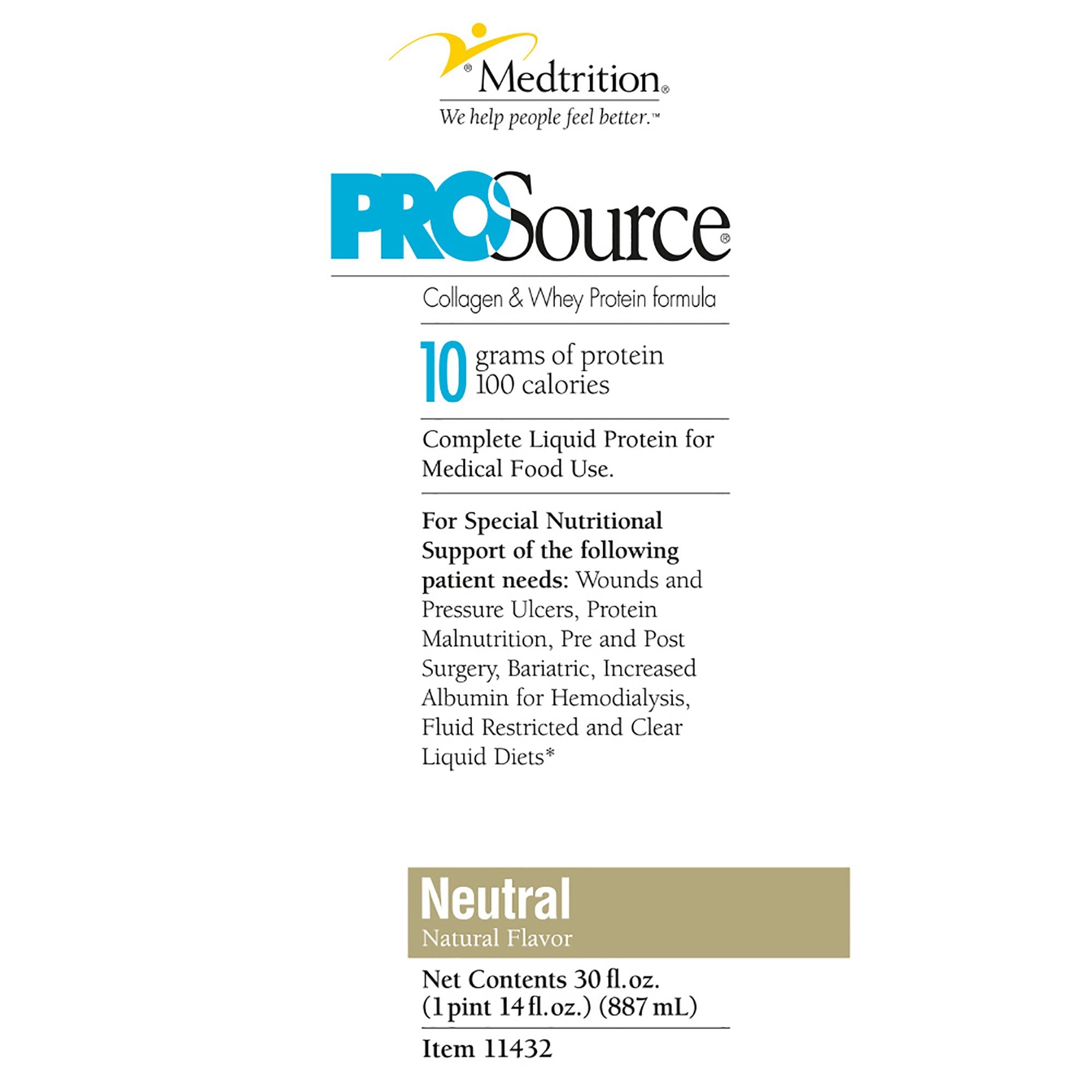 ProSource™ Collagen and Whey Protein Formula, 30-ounce Bottle (1 Unit)