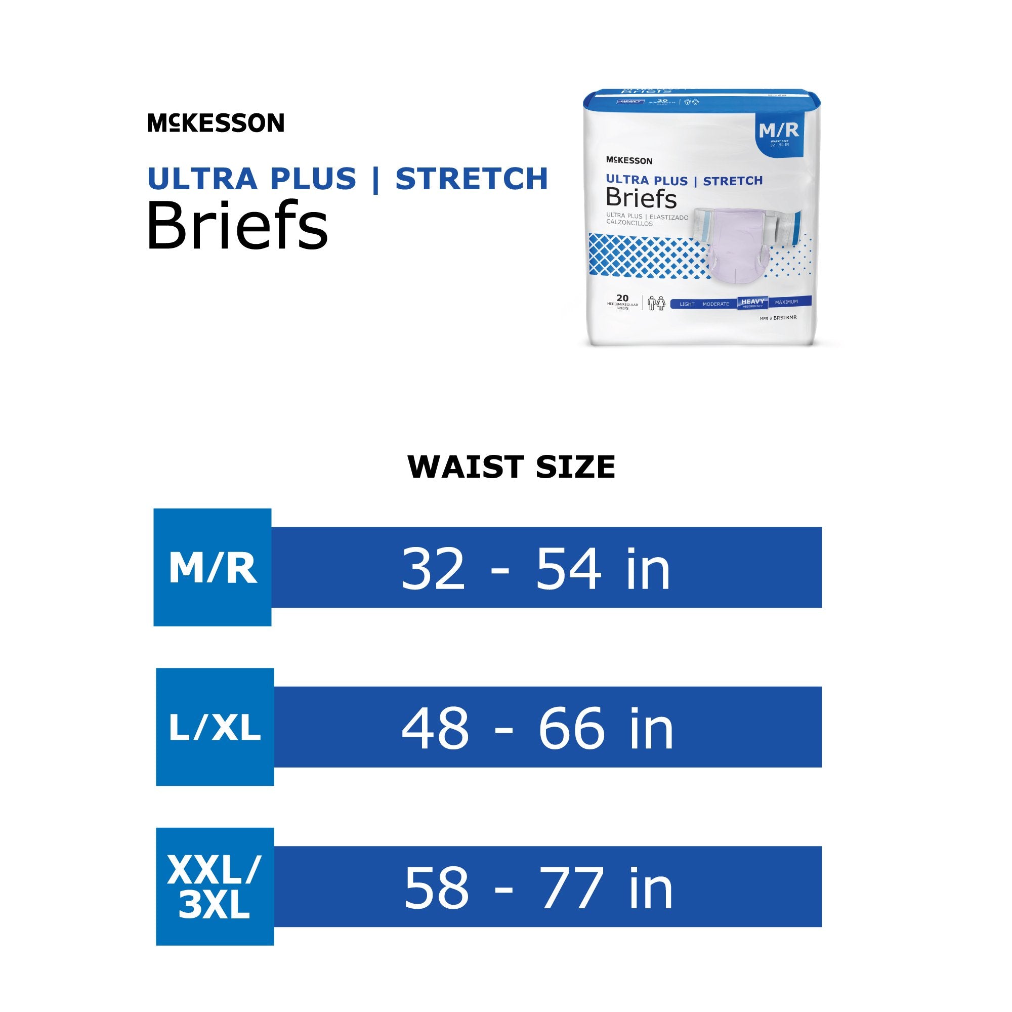 McKesson Ultra Plus Stretch Incontinence Brief L/XL Heavy Absorbency