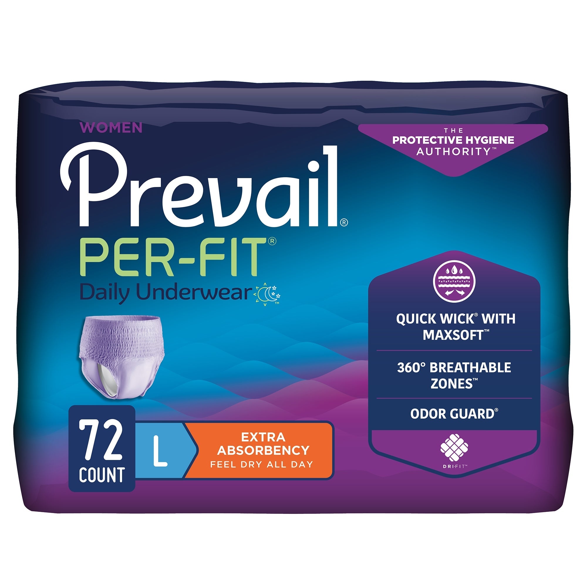 Prevail® Per-Fit® Women's Extra Absorbent Underwear, Large - 18 Pack