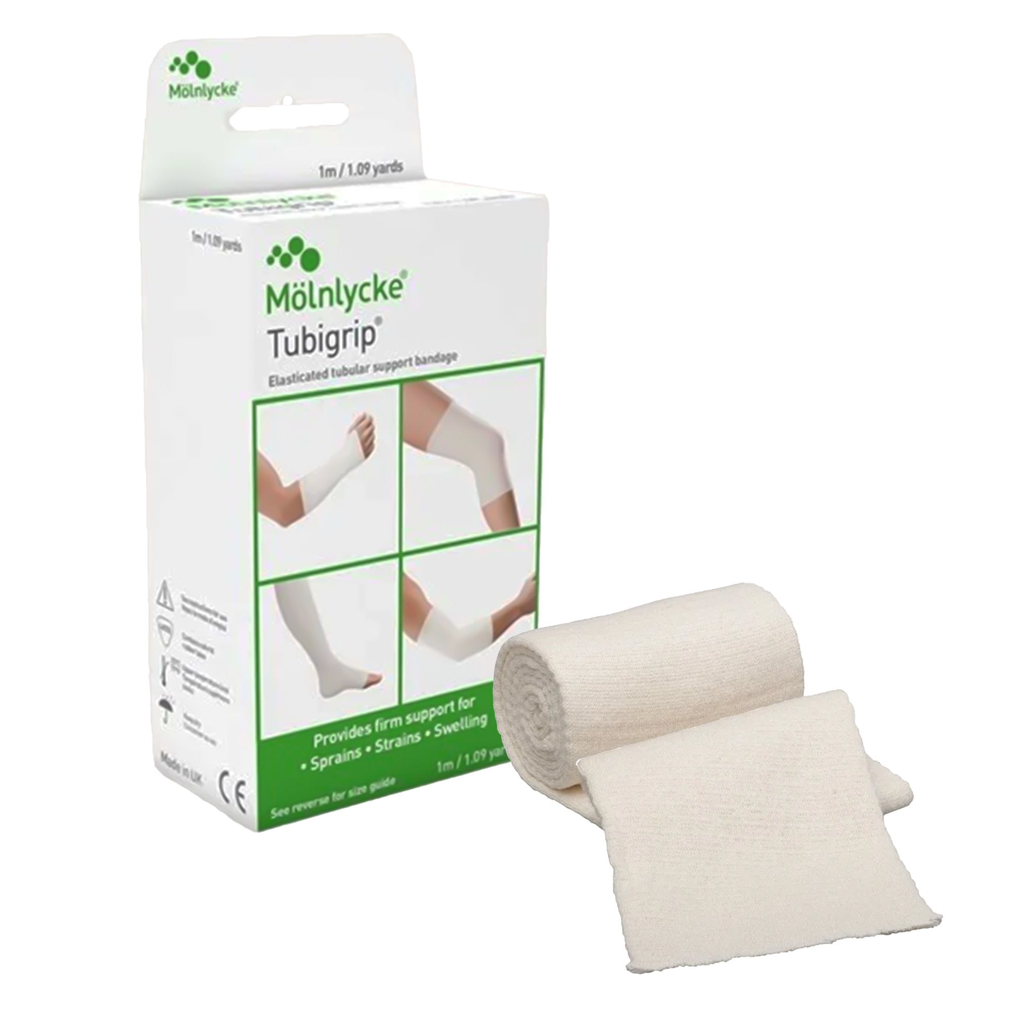 Elastic Tubular Support Bandage Tubigrip® 4 Inch X 1 Yard Large Knee / Medium Thigh Pull On Natural NonSterile Size F Standard Compression