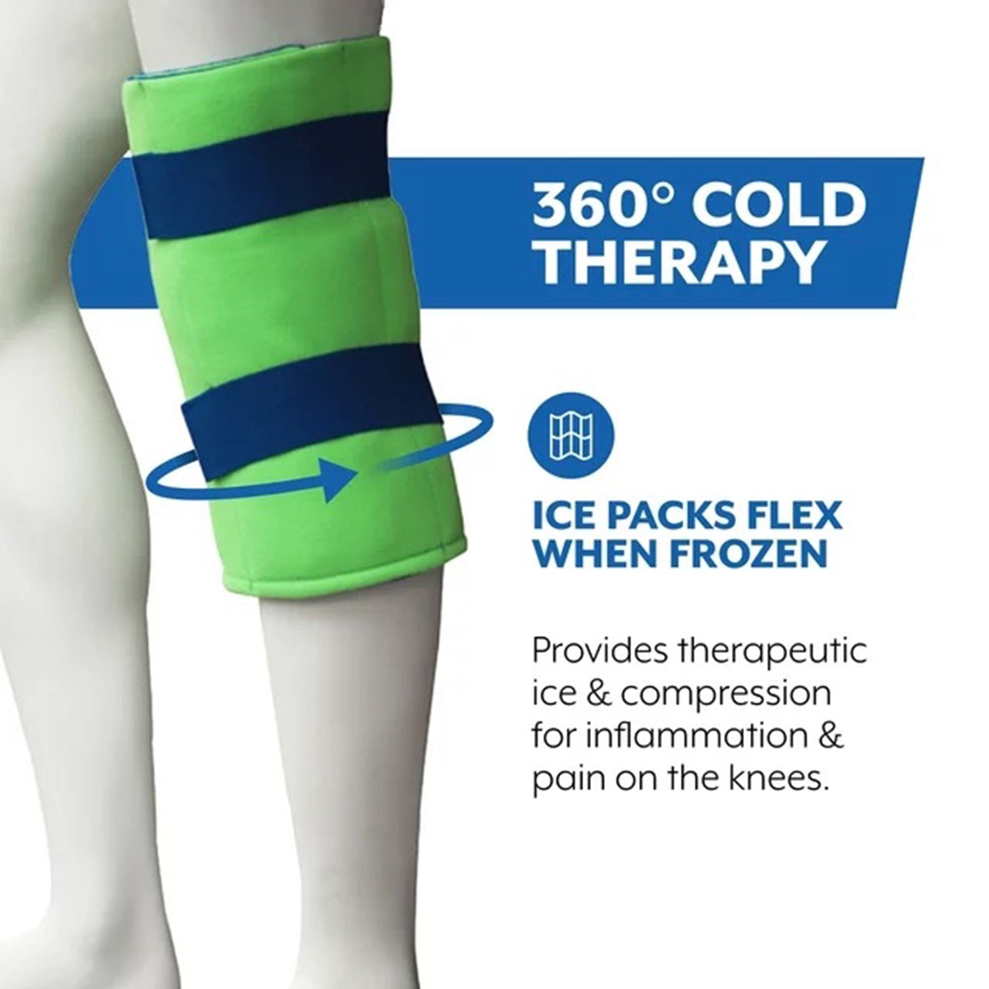 Cold Pack with Wrap Polar Ice® Knee Standard 13 X 16 Inch Nylon / Polyester / Water Reusable - image 6